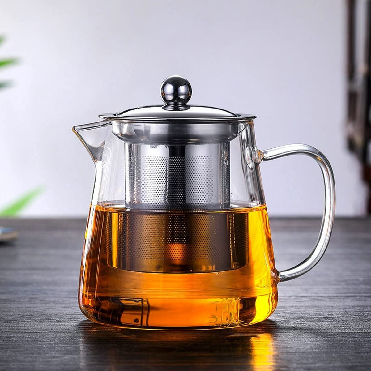Nvra Premium 550Ml Glass Teapot With Removable Infuser | Stovetop & Microwave Safe Borosilicate Clear Large Glass Kettle | Easy To Pour Spout, Blooming And Loose Leaf Tea Maker Set (550)