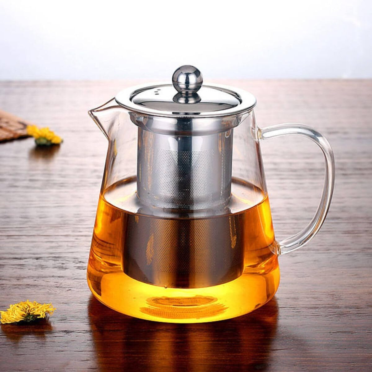 Nvra Premium 550Ml Glass Teapot With Removable Infuser | Stovetop & Microwave Safe Borosilicate Clear Large Glass Kettle | Easy To Pour Spout, Blooming And Loose Leaf Tea Maker Set (550)