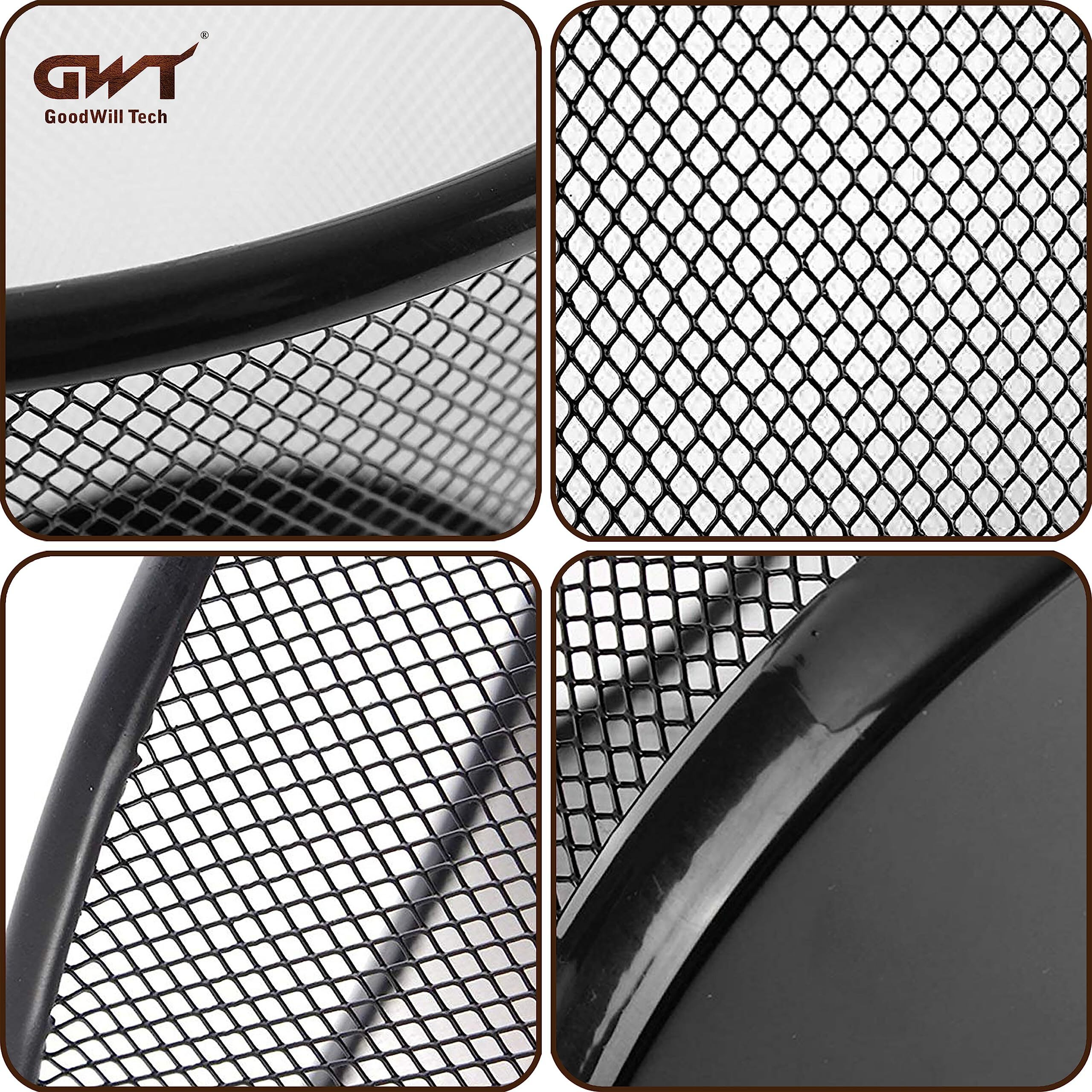Goodwill Tech Open-Top Cylindrical Metal Mesh Recycling Dustbins- Waste Basket For Home/Office/Coffee Shop/Hotel Non-Toxic - Black (Set Of 9, Large (19L))