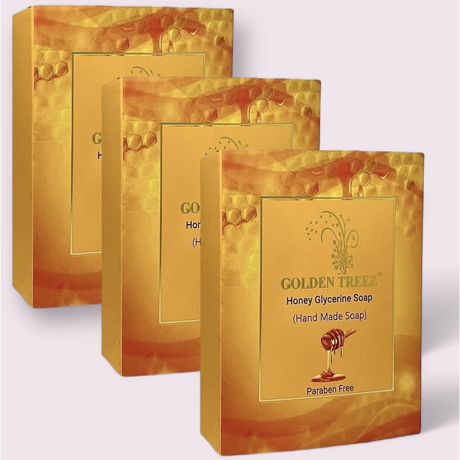 Golden Treez Honey Handmade Bath Soap For Tan Removal, Acne (Pimples) Natural, Bathing Soap For Men And Women-115 Gm (Pack Of 3)