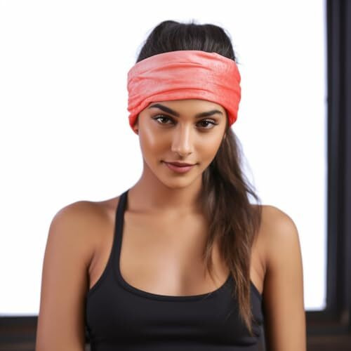 Xfyt Pack Of 3 Tie-Dye Stretch Soft Hair Bands | Super Stylish Chic Fashionable High Absorbtion Wide Headbands Set For Women Girls Yoga Sports Gym Workouts Exercise Tennis (Beau, Pack Of 3)