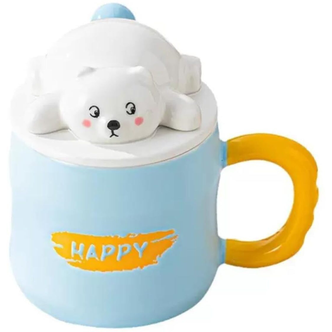 Nyrwana Coffee Mug, Gift Items For Women, Birthday Gift For Girlfriend, Mugs For Gift, Unique Gift For Women, Cups And Mugs, Gift For Women Birthday Special, Bear Mug With Lid And Spoon (Blue)