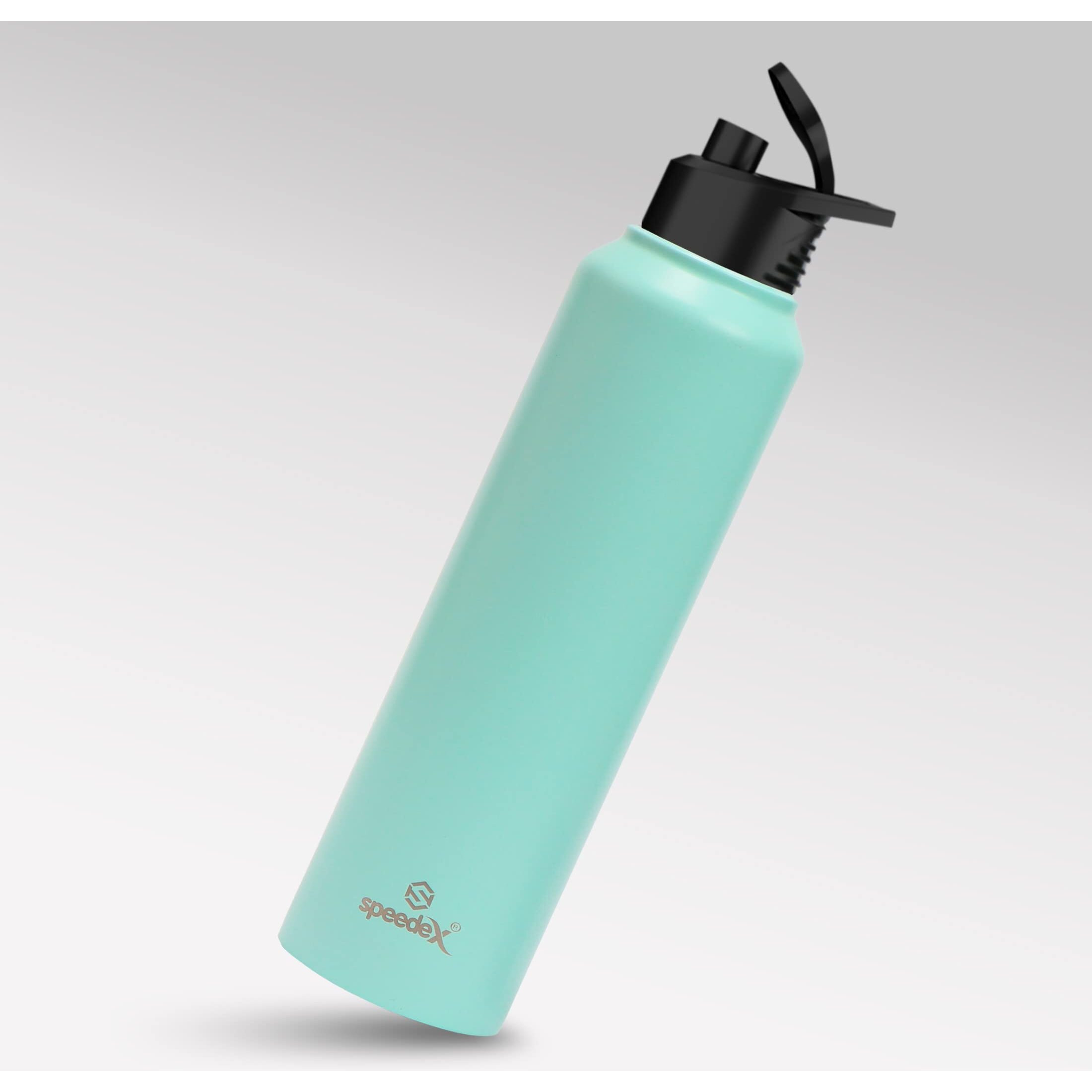 Speedex Stainless Steel Water Bottle 1 Ltr For Kids, Boys, Girls, 1 Litre Bottles For Gym, Sports, Fridge Use, School & Office - 1000Ml, Pastel Green Colour, Set Of 4, Sipper Cap