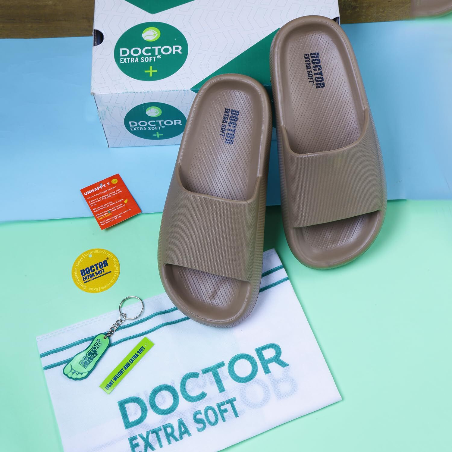 Doctor Extra Soft Men's Classic Ultra Soft Sliders/Slippers With Cushion Footbed For Adult | Comfortable & Light Weight | Stylish & Anti-Skid | Waterproof & Flip Flops For Gents/Boys D-504, Coffee