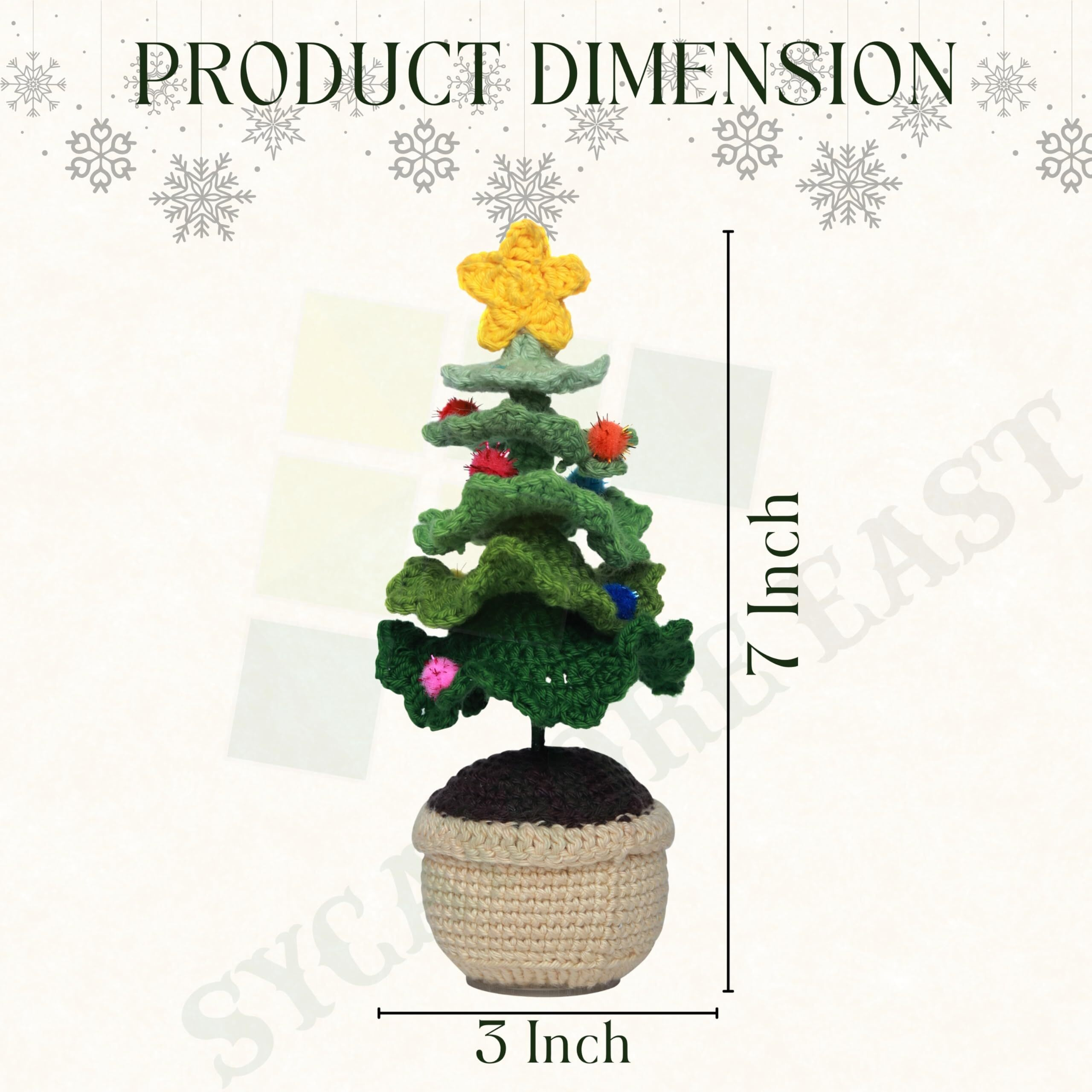 Sycamore East Crochet Christmas Tree Finished Crochet Christmas Tree With Star Small Knitted Christmas Tree Handmade Crochet Christmas Tree Craft Knitting Christmas Tree For Home Office Decor
