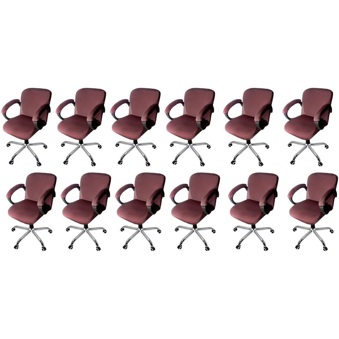 The Furnishing Tree Spandex Office Chair Cover With Handle Cover Coffee Set Of 12