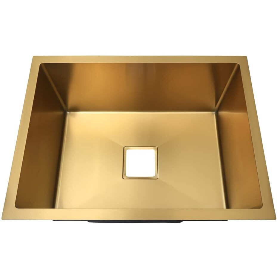 Crocodile 304 Grade Single Bowl Stainless Steel Handmade Kitchen Sink (18&quotX16&quotX10" Gold)