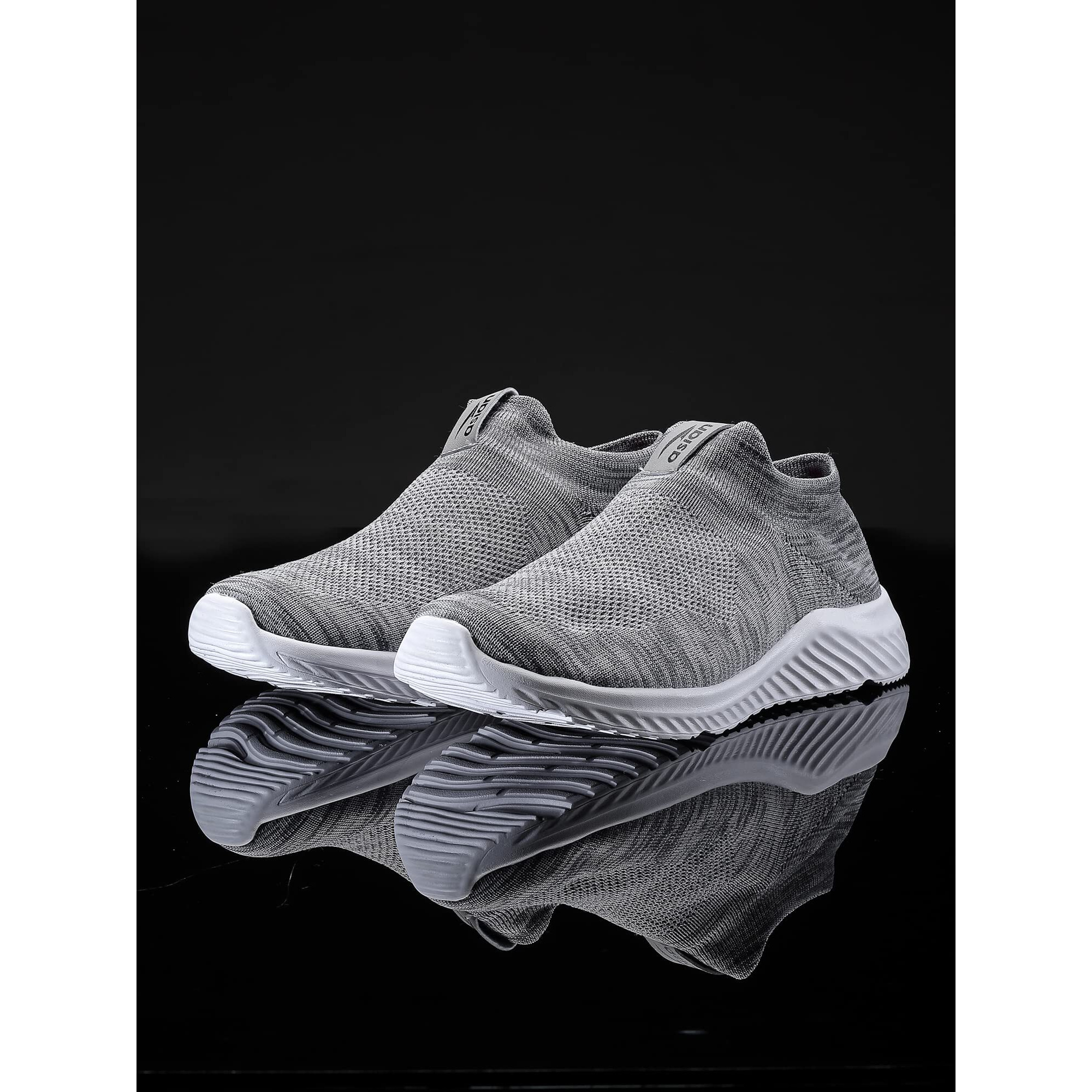 Asian Moonwalk-01 Sports Shoes With Eva Sole Extra Jump Casual Slip-On Shoes For Men & Boy's Light Grey Dark Grey