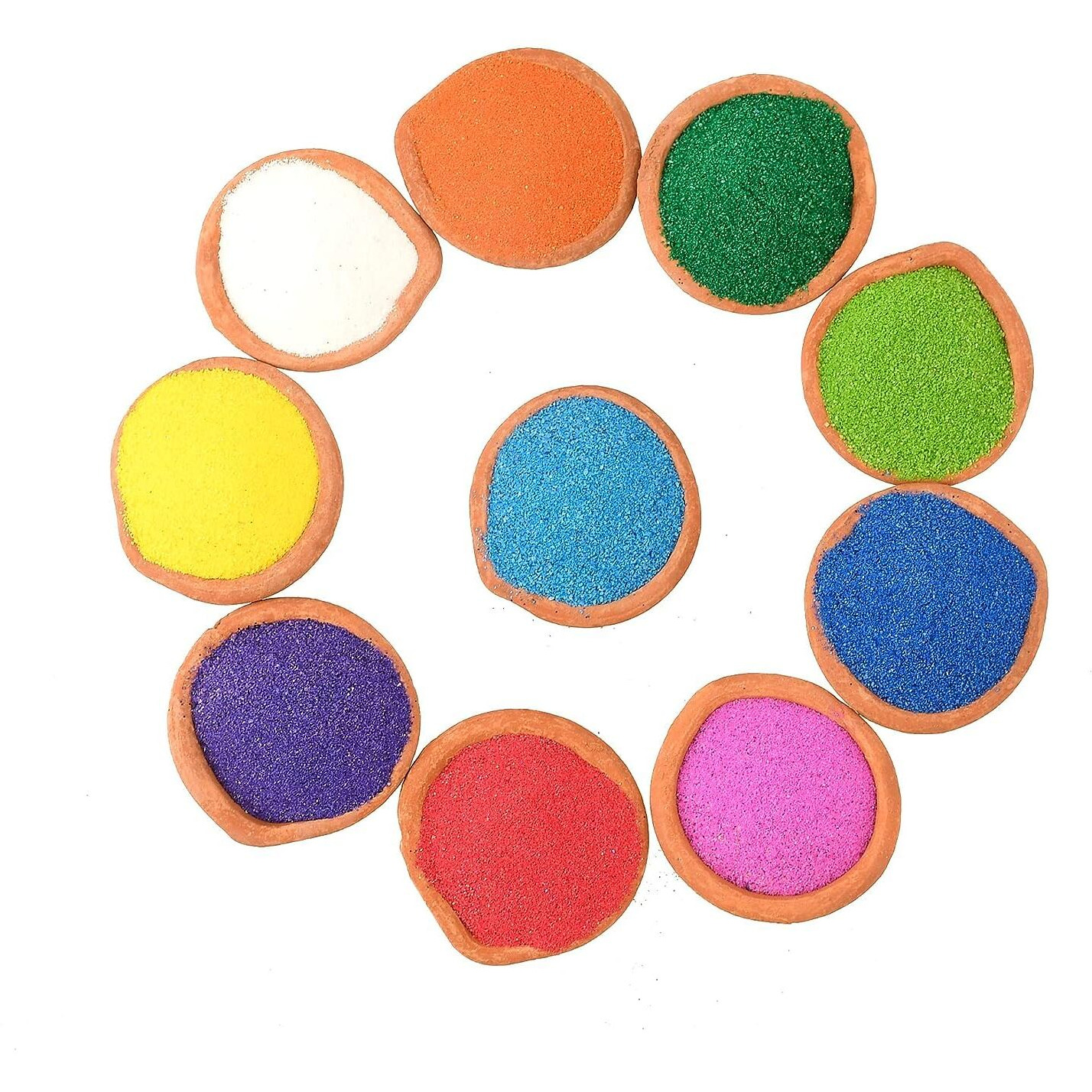 Perpetual Rangoli Colors Powder For Floor Decorations - Pack Of 10 Muggu Powder Used For Decoration Of Diwali, Navaratri,Pongal, Puja Mandir And Festival (B)