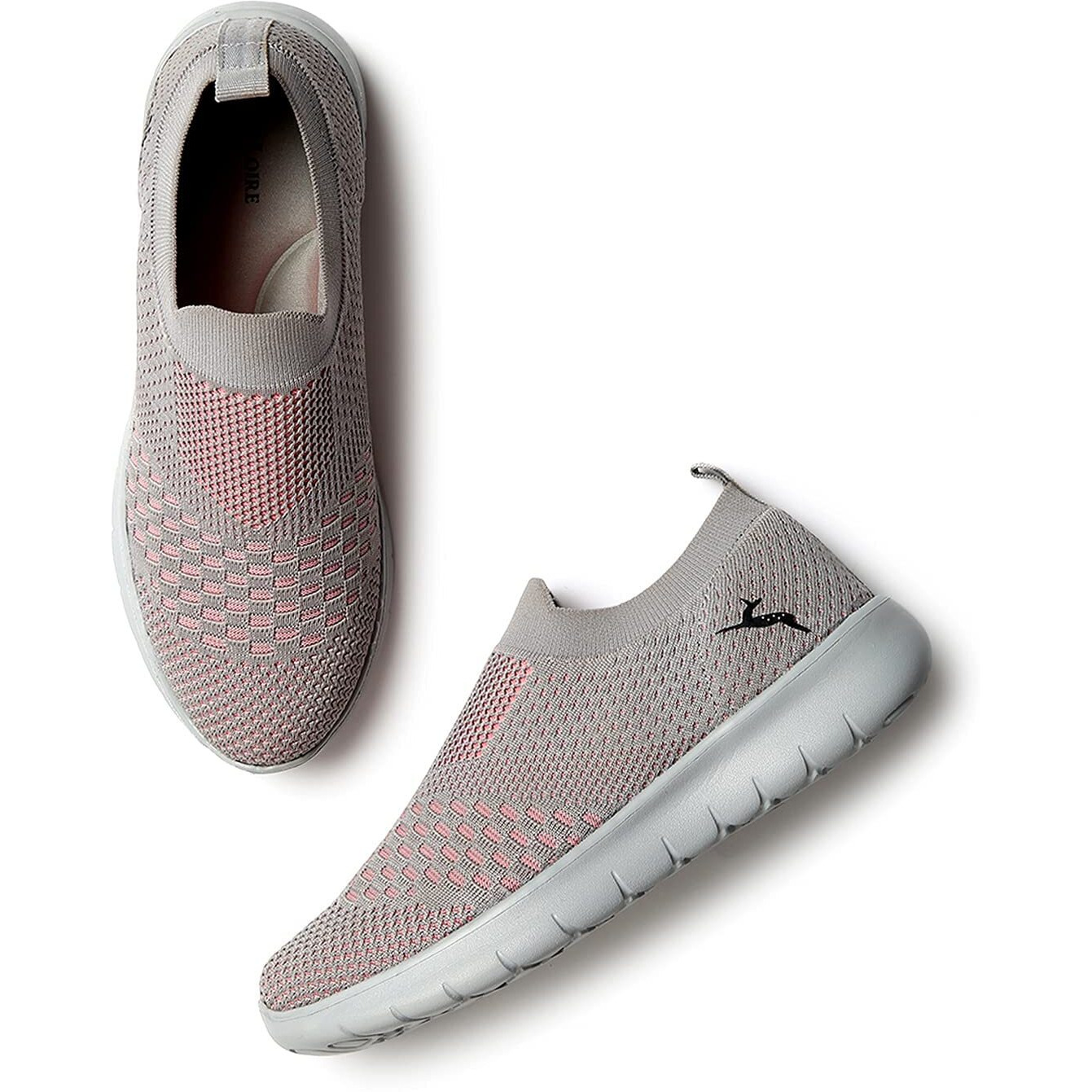 Marc Loire Slip-On Sneakers For Women, Lightweight & Comfortable Walking Sports Shoes Without Laces Grey - 5 Uk