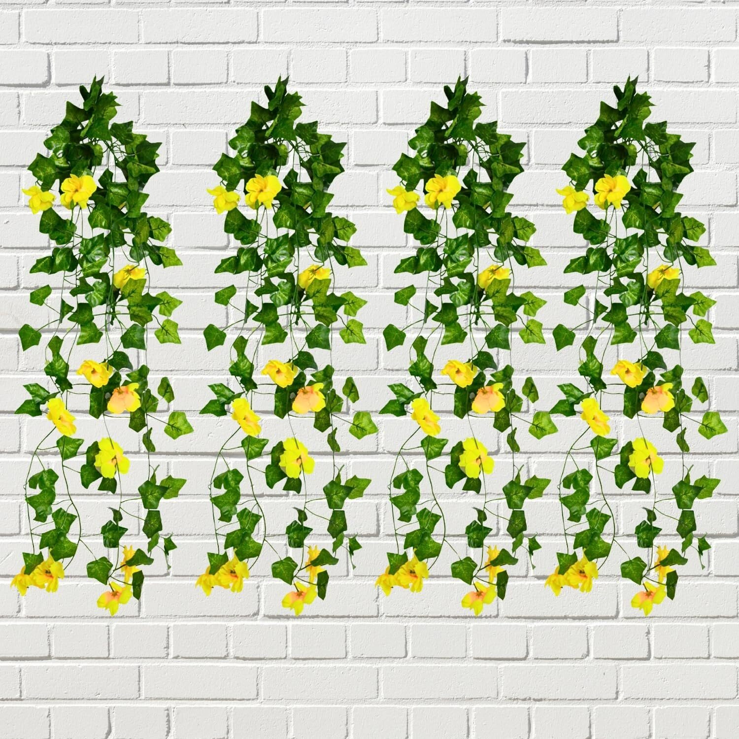 Decorebugs Artificial Flower Plants Leaves Hanging Ivy Garlands Plant Greenery Vine Creeper Home Decor Door Wall Balcony Decoration Party Festival Craft (Pack Of 4)