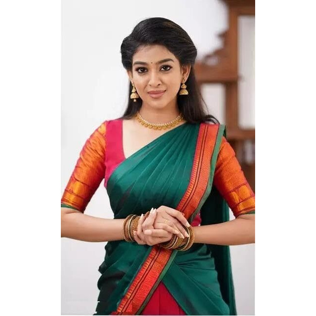Zerico Women's Indian Traditional Kanjivaram Kanchipuram Silk Pure Zari Weaving Lehenga Choli And Havay Zari Work Dupatta With Blouse (All Unstitched) (Half Saree) (Rani-Rama)