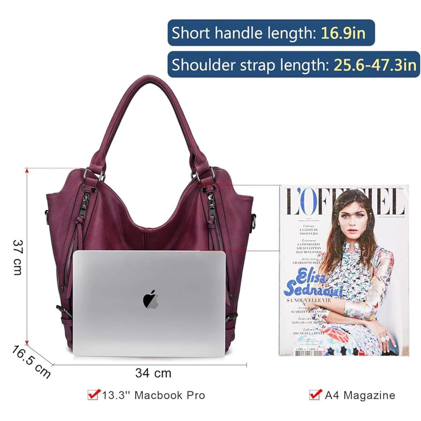 Inovera (Label) Hand Bags For Women Combo - Faux Leather Stylish Ladies Handbag Purse - Crossbody Shoulder Sling Bag With Adjustable Strap (Wine)