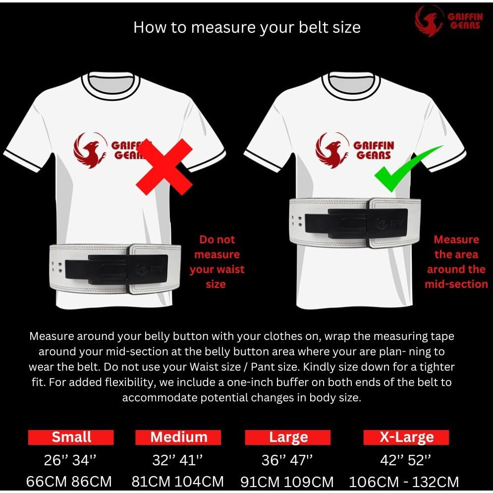 Griffin Gears Powerlifting Lever Gym Black Buckle With White Abstract Print Power 13Mm Extreme Heavy Duty Genuine Leather Belts-Squats Deadlifts Bodybuilding Weight Lifting For Men &Women(L-36"- 47")