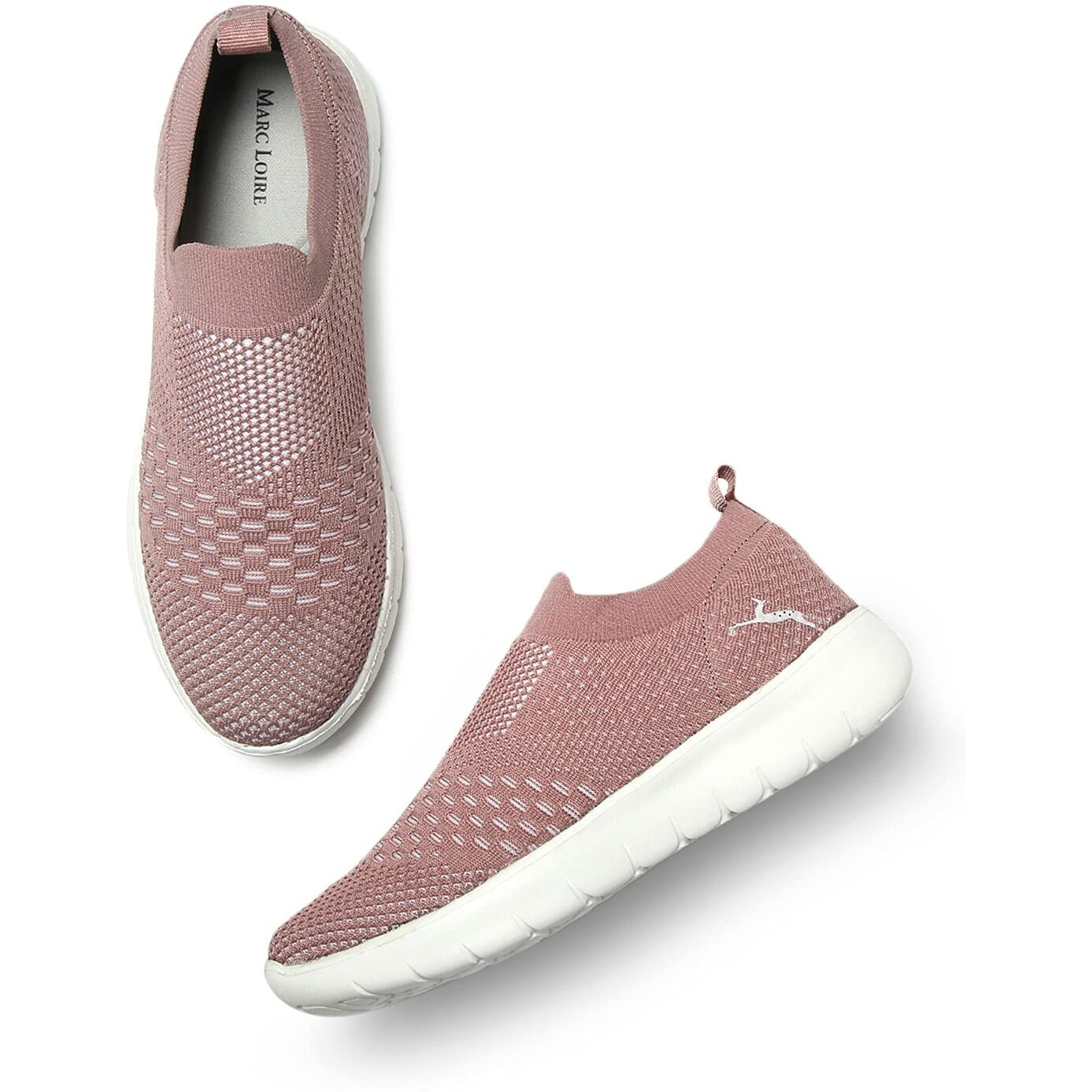 Marc Loire Slip-On Sneakers For Women, Lightweight & Comfortable Walking Sports Shoes Without Laces, Onion, 5 Uk