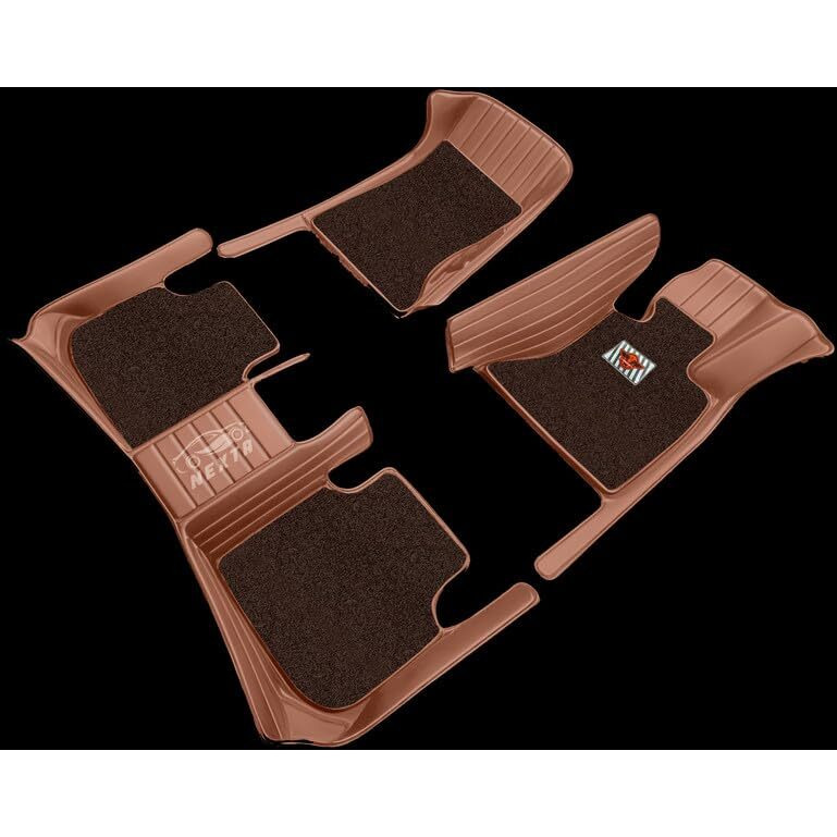 10D Premium Imported Car Floor Mat For Bmw X7 Model (2020-2024) Ii Elegant Look Ii 100% Waterproof And Dust Proof Ii Luxury Leather With Grass Mats (Colour - Tan With Coffee)