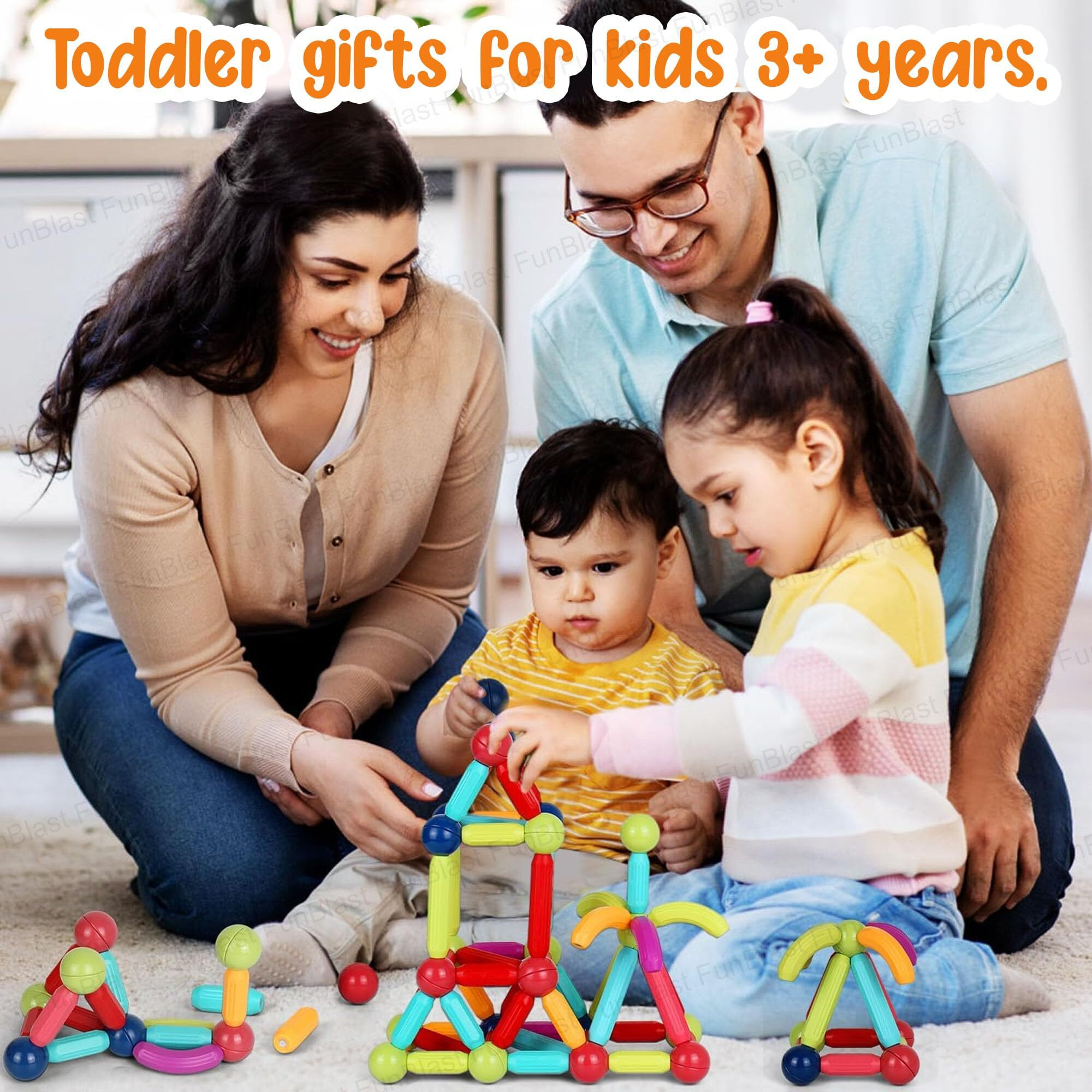 Funblast Magnetic Sticks Building Blocks For Kids  36 Pcs Puzzle Games For Kids, Stem Toys For Children, Building & Construction Toys, Educational & Learning Toy For 3+ Year Old Kids Boys, Girls
