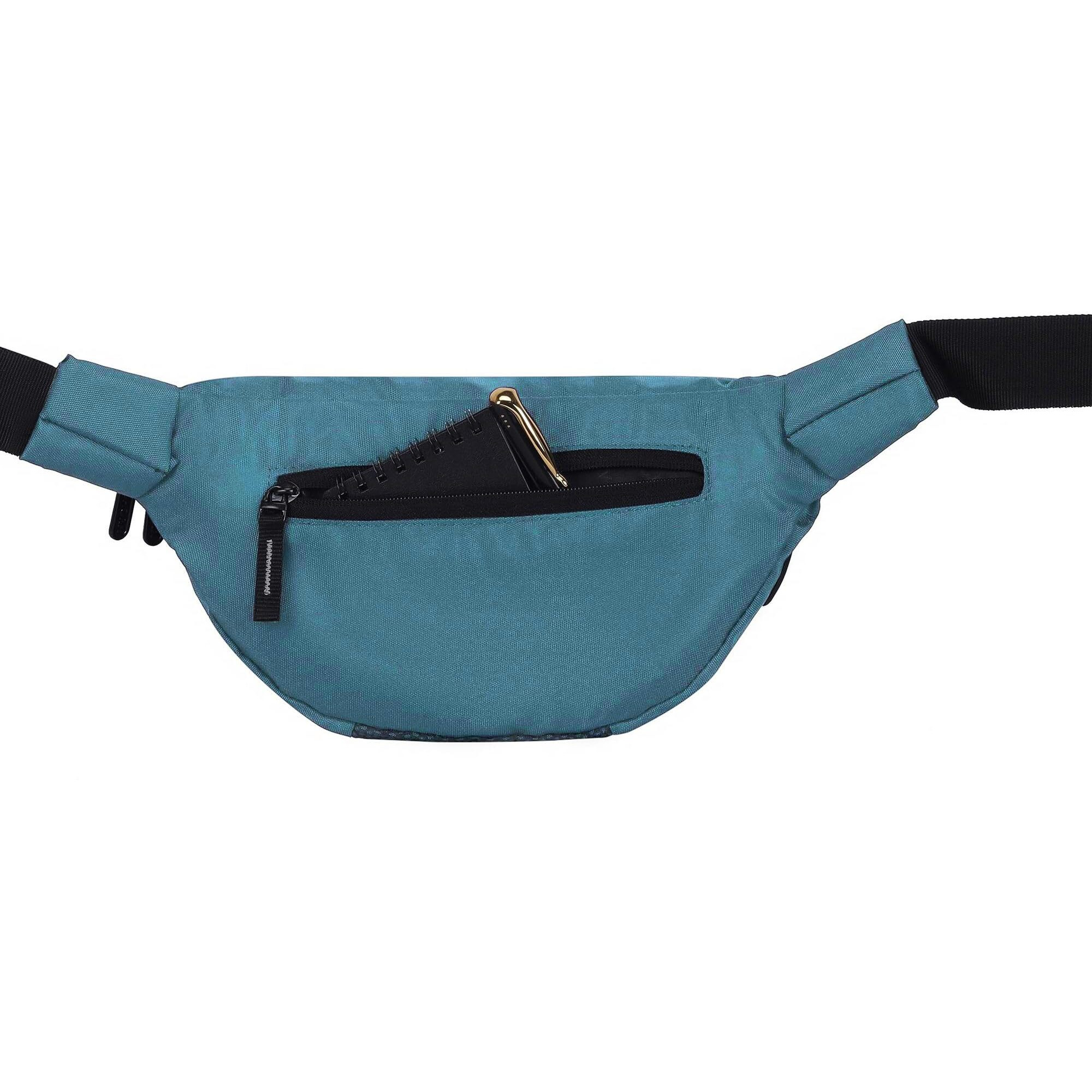 Wildhorn 2.4L Waist Bag For Men Women I Headphone Hole I Ultra Strong Stitching, Sturdy Zippers, Waterproof, Fanny Pack For Hiking Travel Camping Running Sports With Adjustable Strap (Sky Blue)