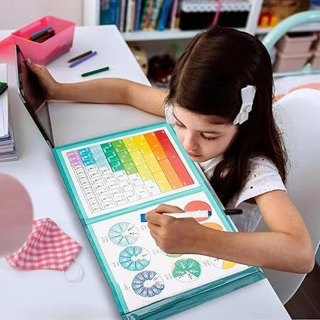 Mine Desire Magnetic Fraction Book Learning Toys For Kids, Arithmetic Teaching Montessori Toys, Brain Development Circles Educational Games, Wooden Book Set, Birthday Gifts For Boys, Girls