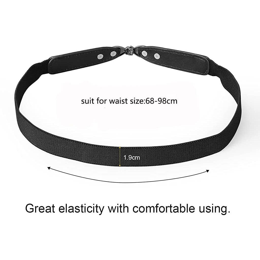 Palay Waist Belts For Women Dresses Stylish Leather Skinny Belt For Girls, Women Vintage Metal Buckle Retro Elastic Hip Belt Women Leather Belt Stretch Casual Belt For Women, (Black & Brown) - 2 Pcs