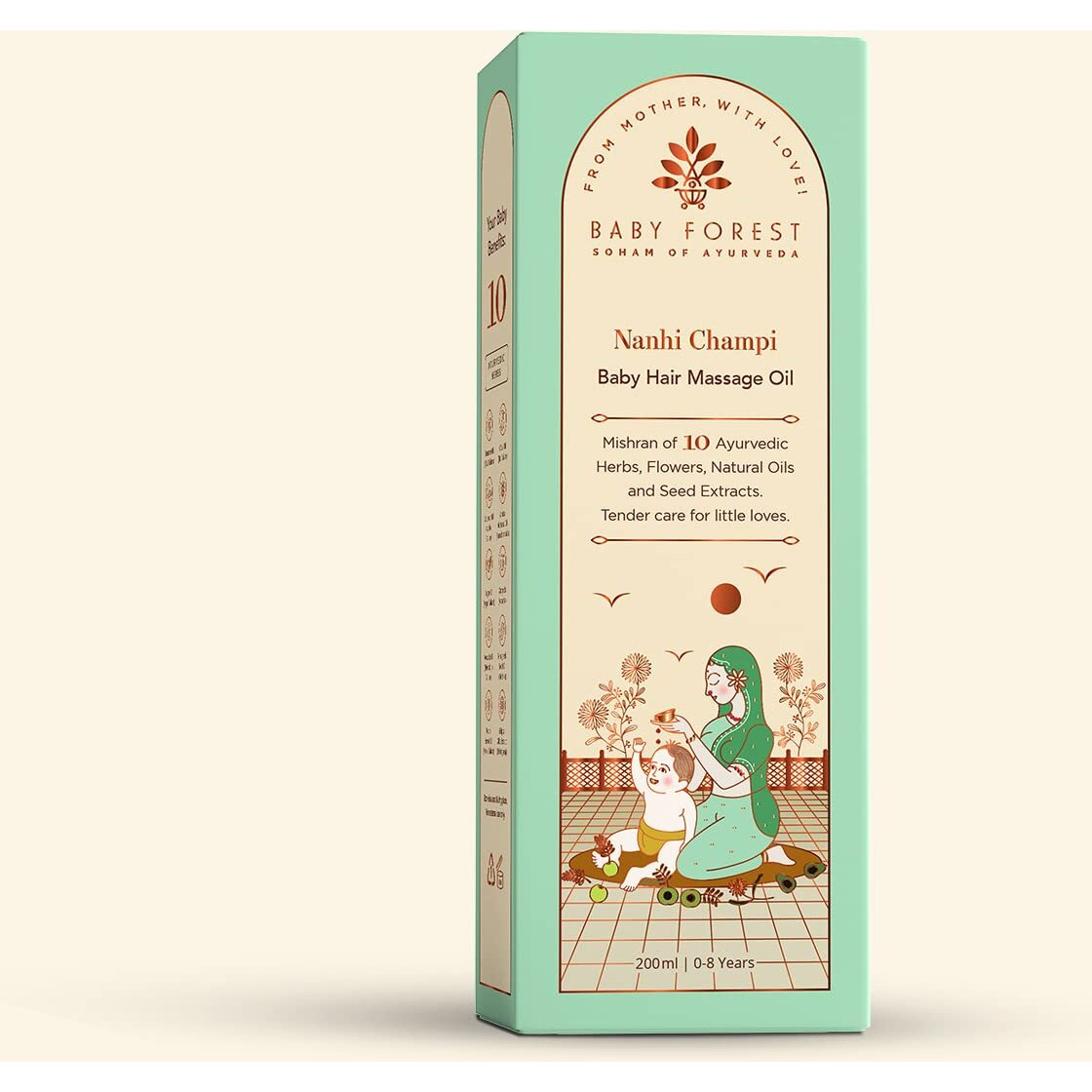 Baby Forest Nanhi Champi Baby Hair Massage Oil | 10 Ayurvedic Herbs & Oils | Heals Dry Scalp | Stimulates Hair Growth | Intense Nourishment | Sesame Oil & Coconut Oil |Pack Of 2 X 200 Ml Each