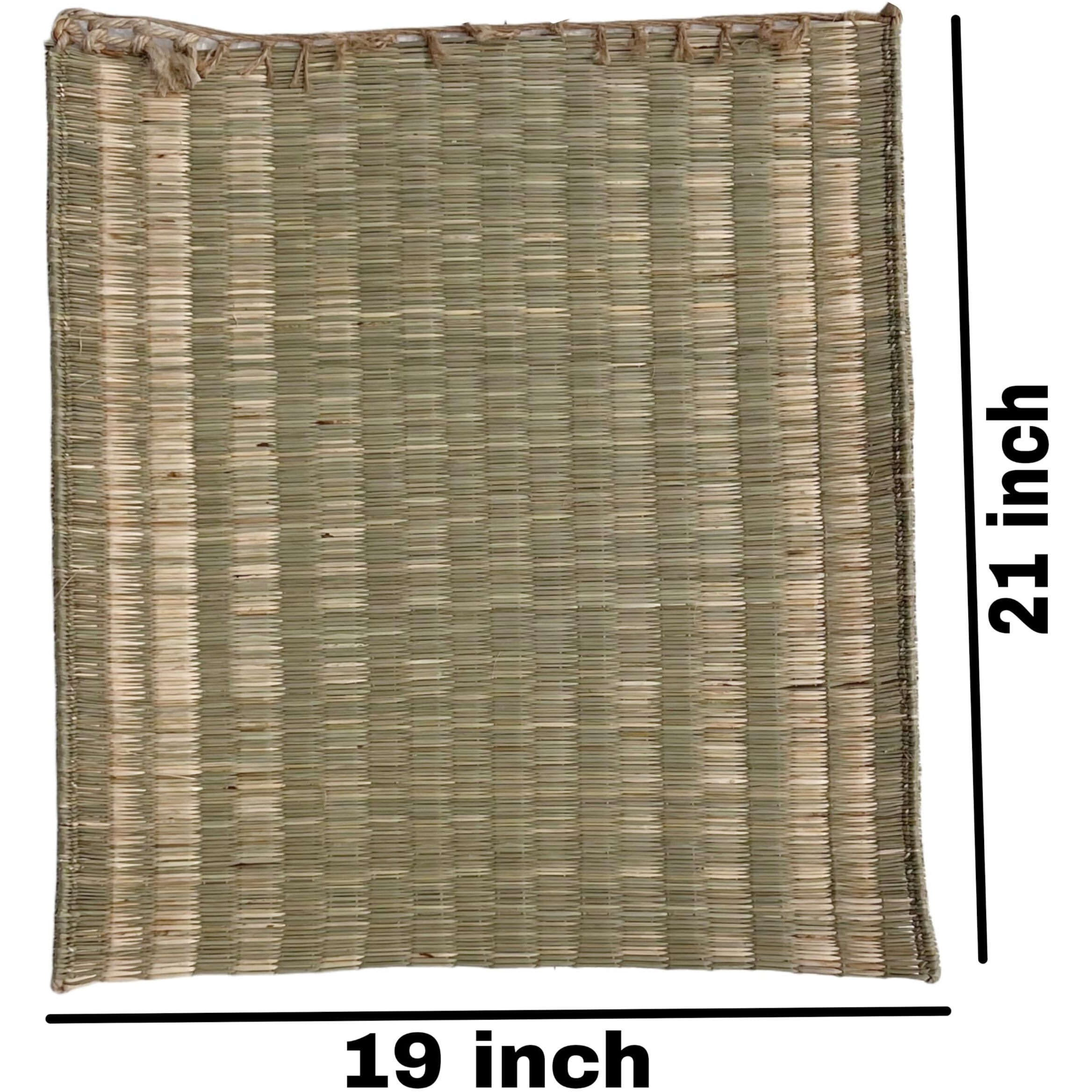 Orric Handmade Grass Kusha Aasan Eco Friendly Meditation Mat For Yoga& Aasan For Puja For Sitting Set Of 2 (Multi)
