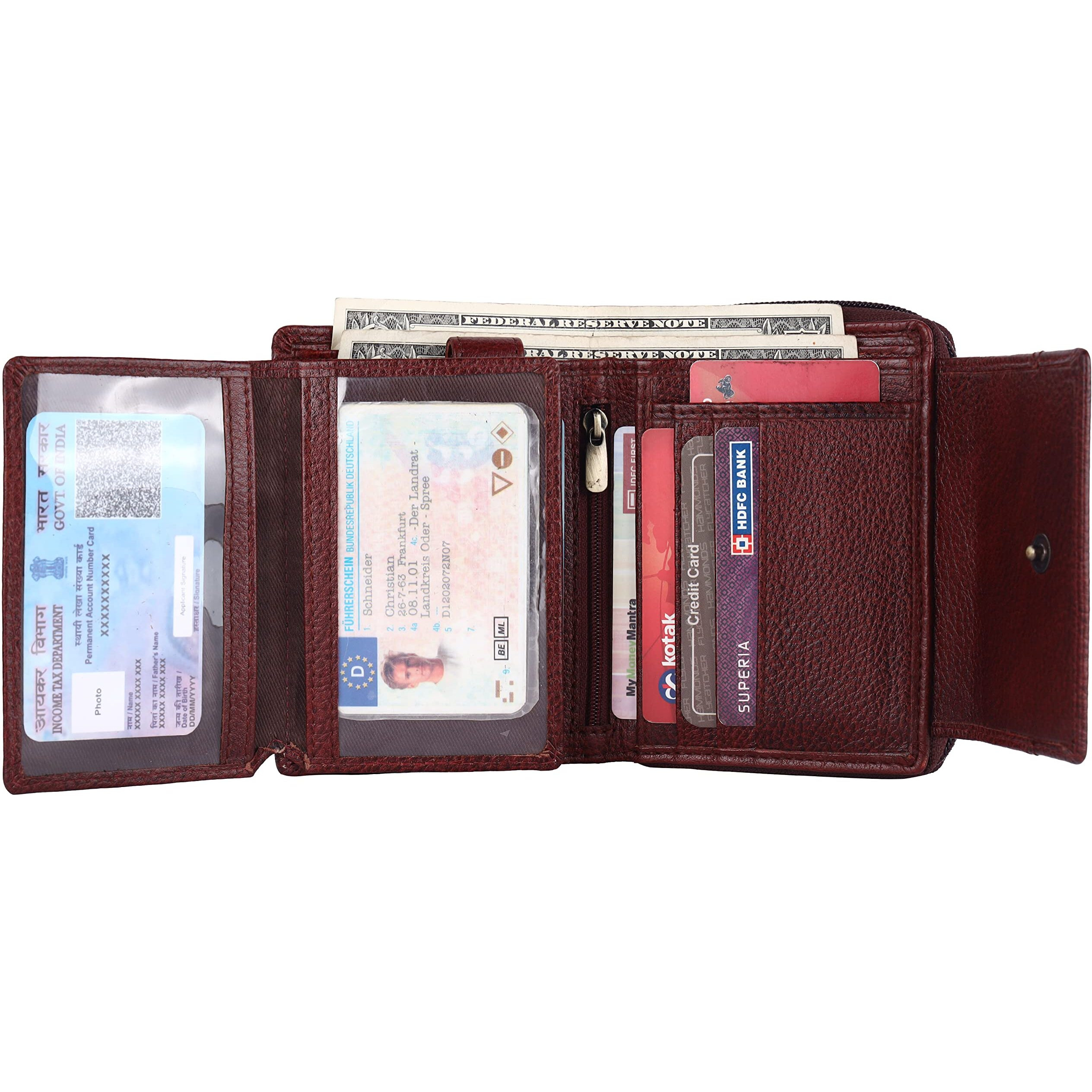Hammonds Flycatcher Leather Wallet Combo Gift Set - Valentine Gift For Boyfriend And Girlfriend - Men's And Women's Wallets With Multiple Card Slots - Couple Gifts For Anniversary