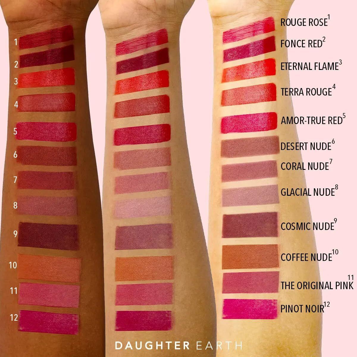 Daughter Earth Vegan Lip And Cheek Tint Combo | Matte Natural Blush For Women | Lip Tint With Vitamin E | Nourishing Cheek Tint | Pack Of 2 | 4.5 Gm Each (Foncee Red & Coffee Nude)