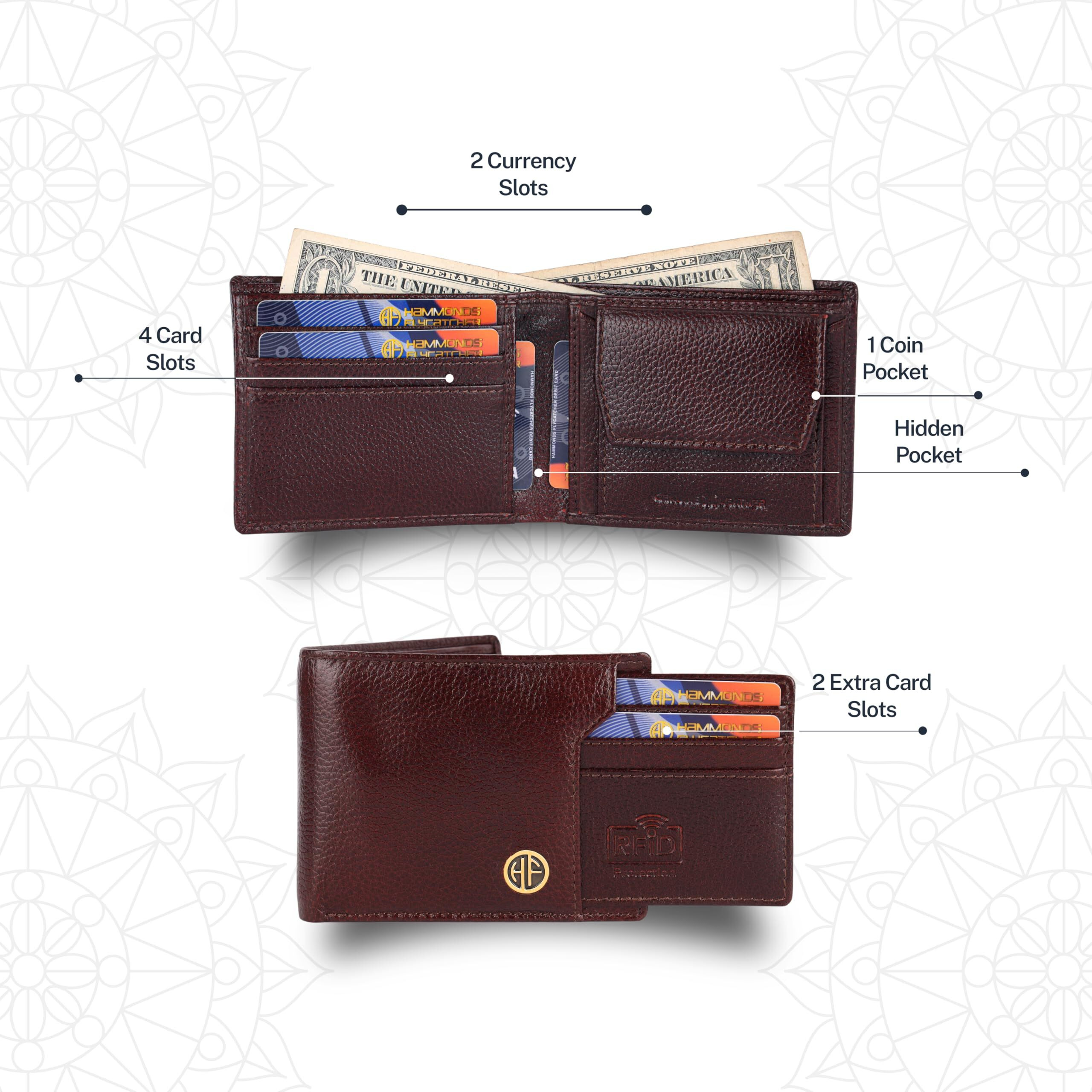 Hammonds Flycatcher Leather Wallet Combo Gift Set - Valentine Gift For Boyfriend And Girlfriend - Men's And Women's Wallets With Multiple Card Slots - Couple Gifts For Anniversary