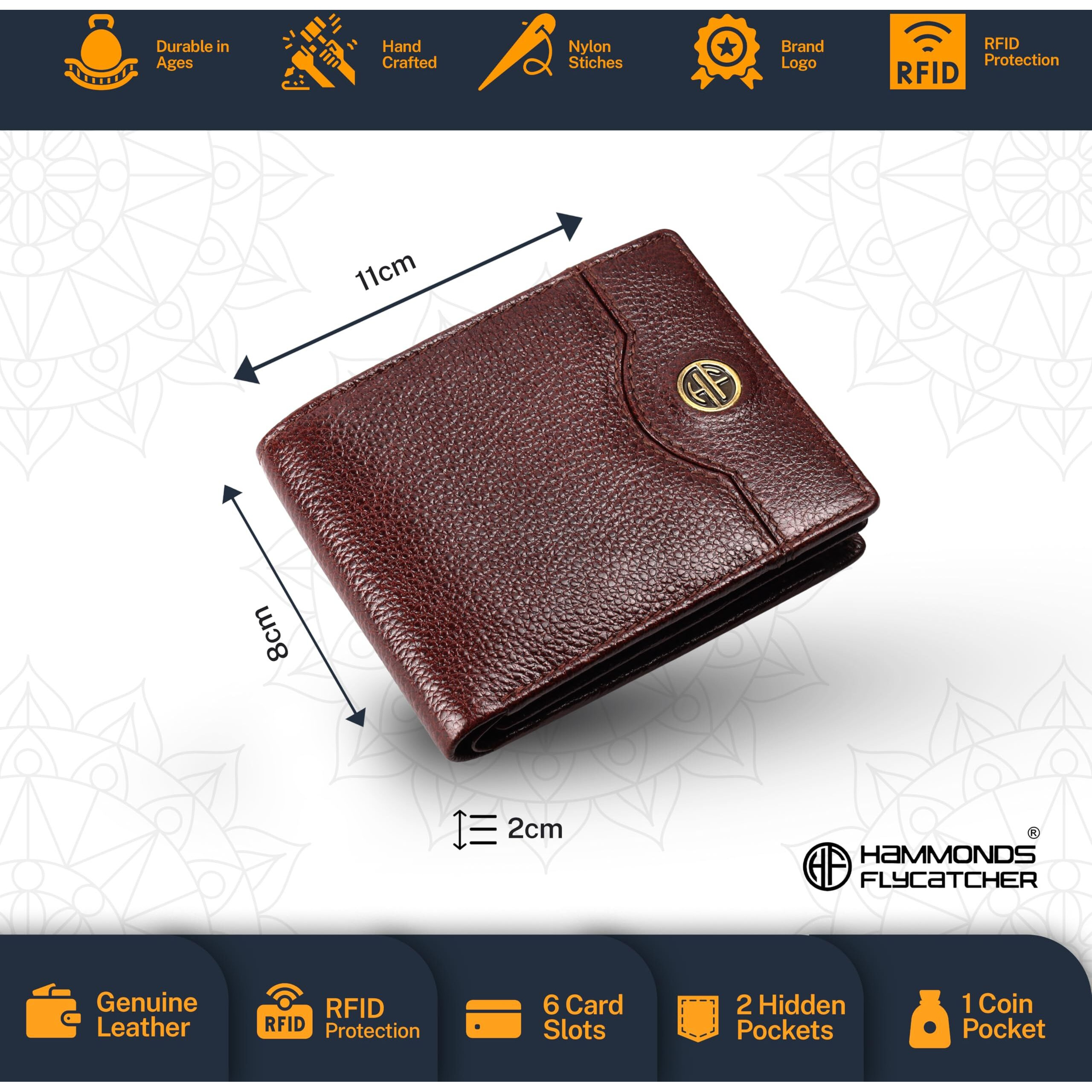 Hammonds Flycatcher Leather Wallet Combo Gift Set - Valentine Gift For Boyfriend And Girlfriend - Men's And Women's Wallets With Multiple Card Slots - Couple Gifts For Anniversary