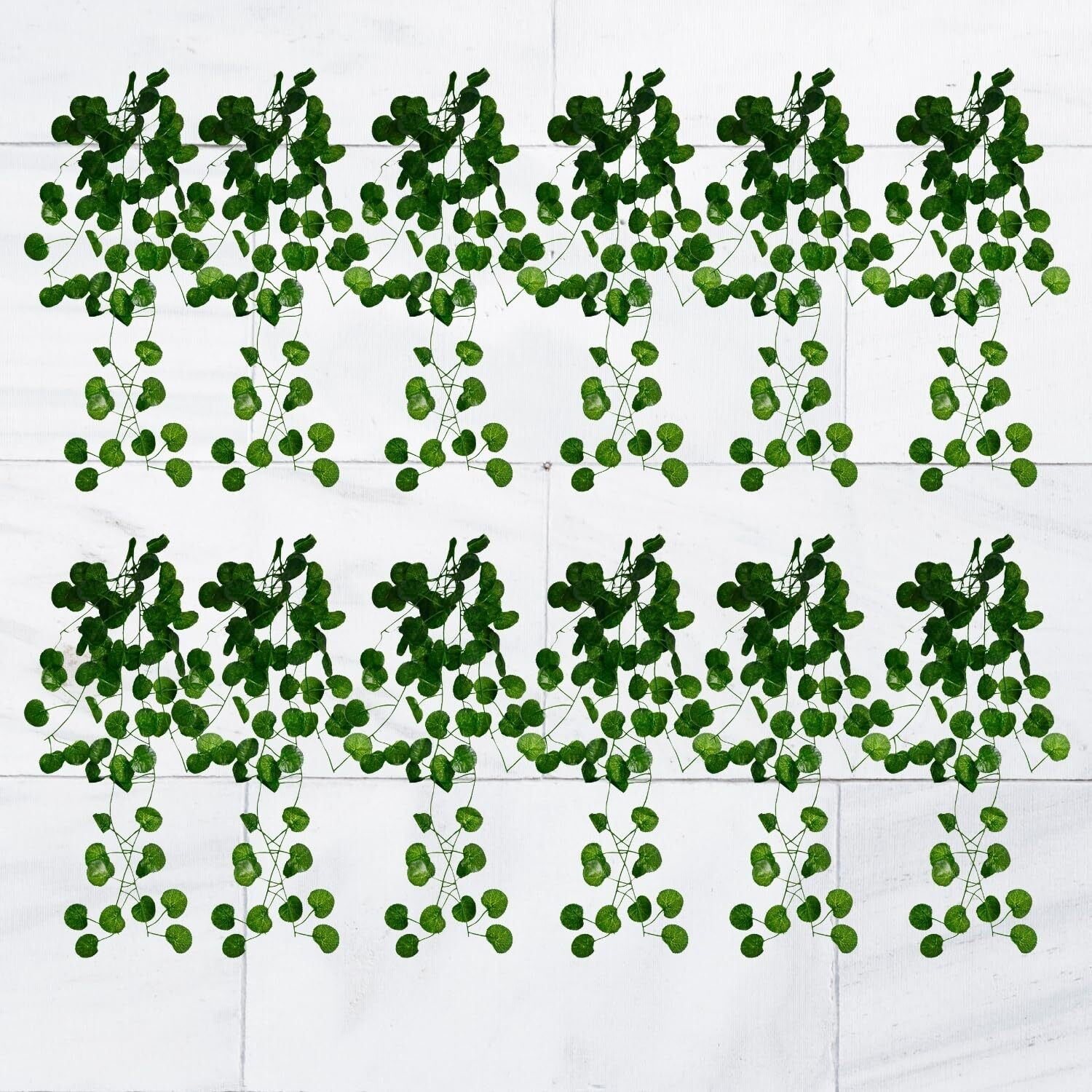 Decorebugs Artificial Plants Leaves Hanging Ivy Garlands Plant Greenery Vine Creeper Home Decor Door Wall Balcony Decoration Party Festival Craft (Pack Of 12)