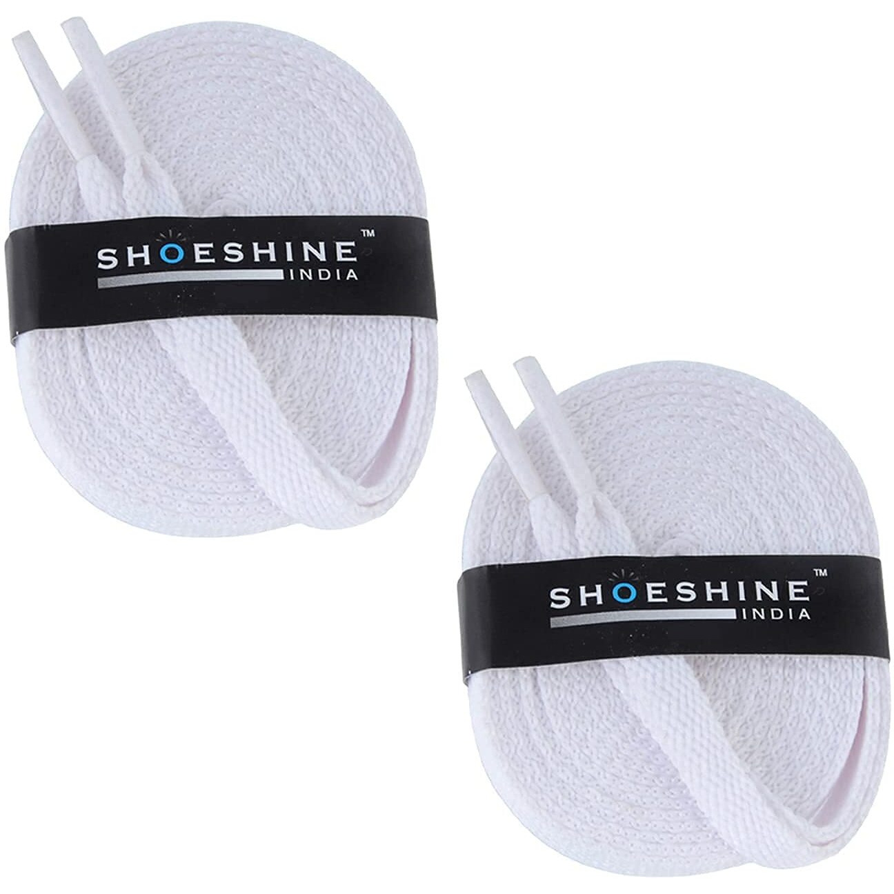 Shoeshine White Shoe Lace For Sports Shoes And Sneakers Flat Shoe Strings For Gym Shoes And Running Shoes -90Cm (Pack Of 2 Pairs) 4 Piece Shoe Laces