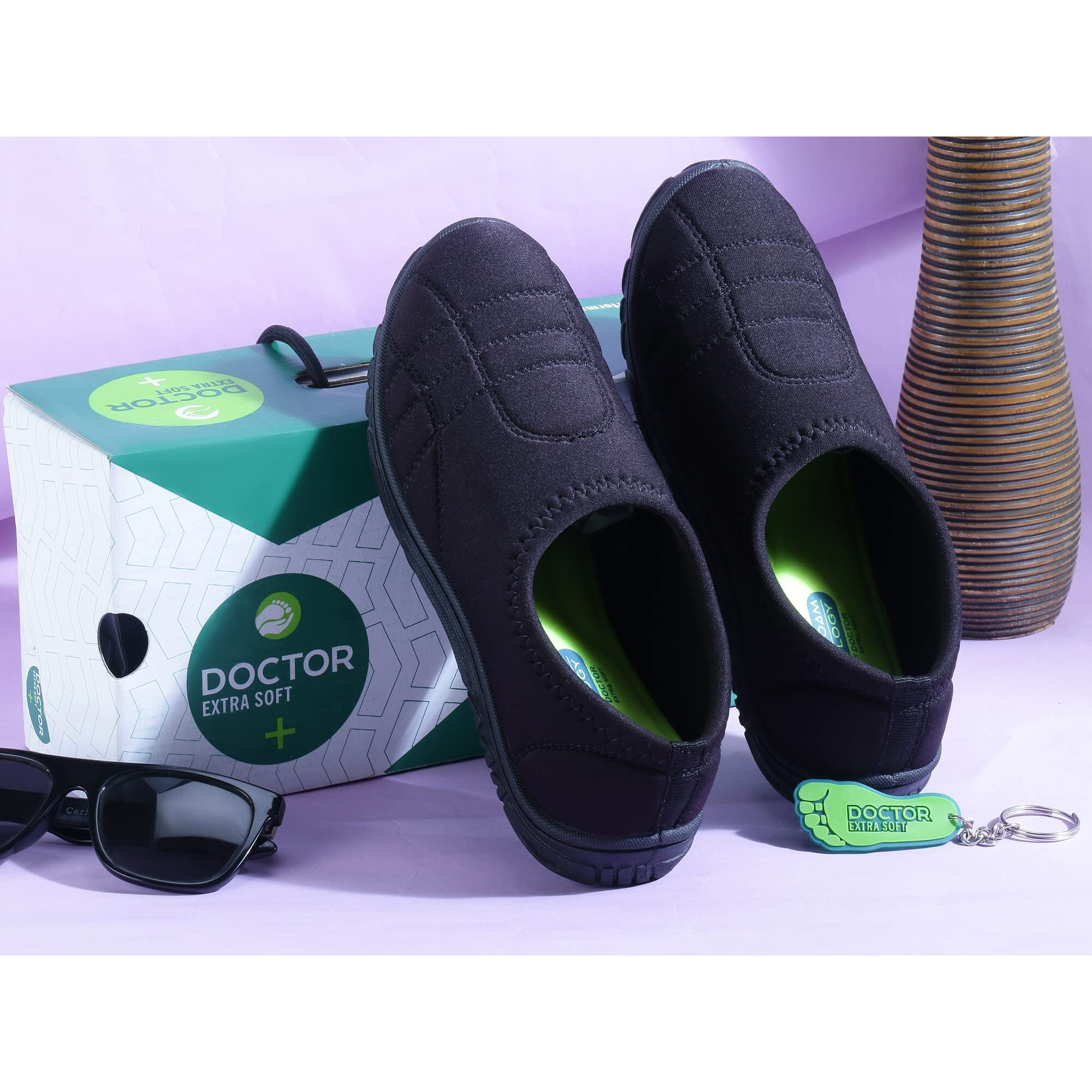 Doctor Extra Soft Memory Foam Women's Shoes For Walking Gym Training,Casual, Sports,Slip-On,Lightweight Lace Up Athletics Slipon Running Sneaker For Ladies And Girls (Black, Numeric_10)