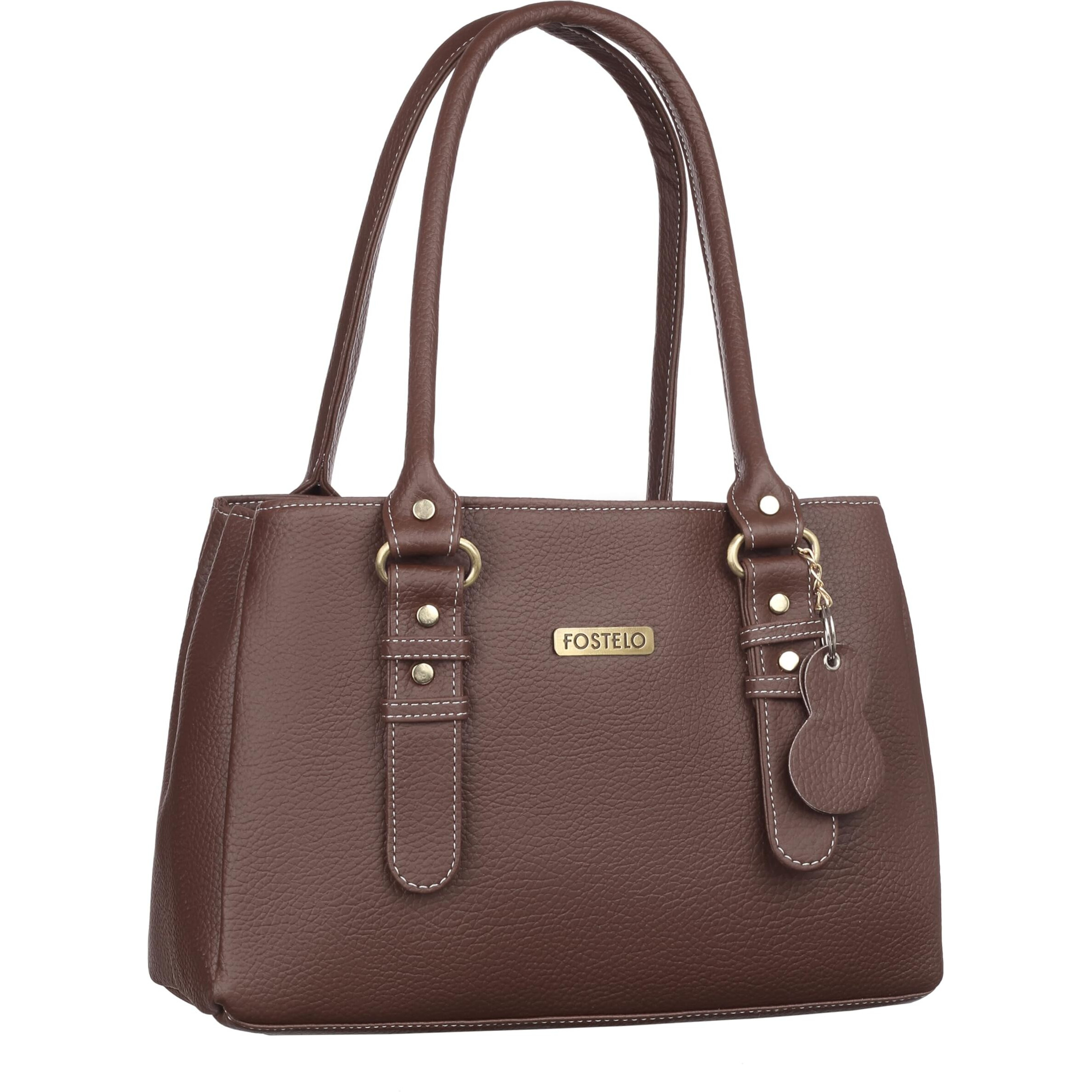Fostelo Women's Vegan Leather River Side Handbag Shoulder Hobo Bag Ladies Purse (Brown) (Large)