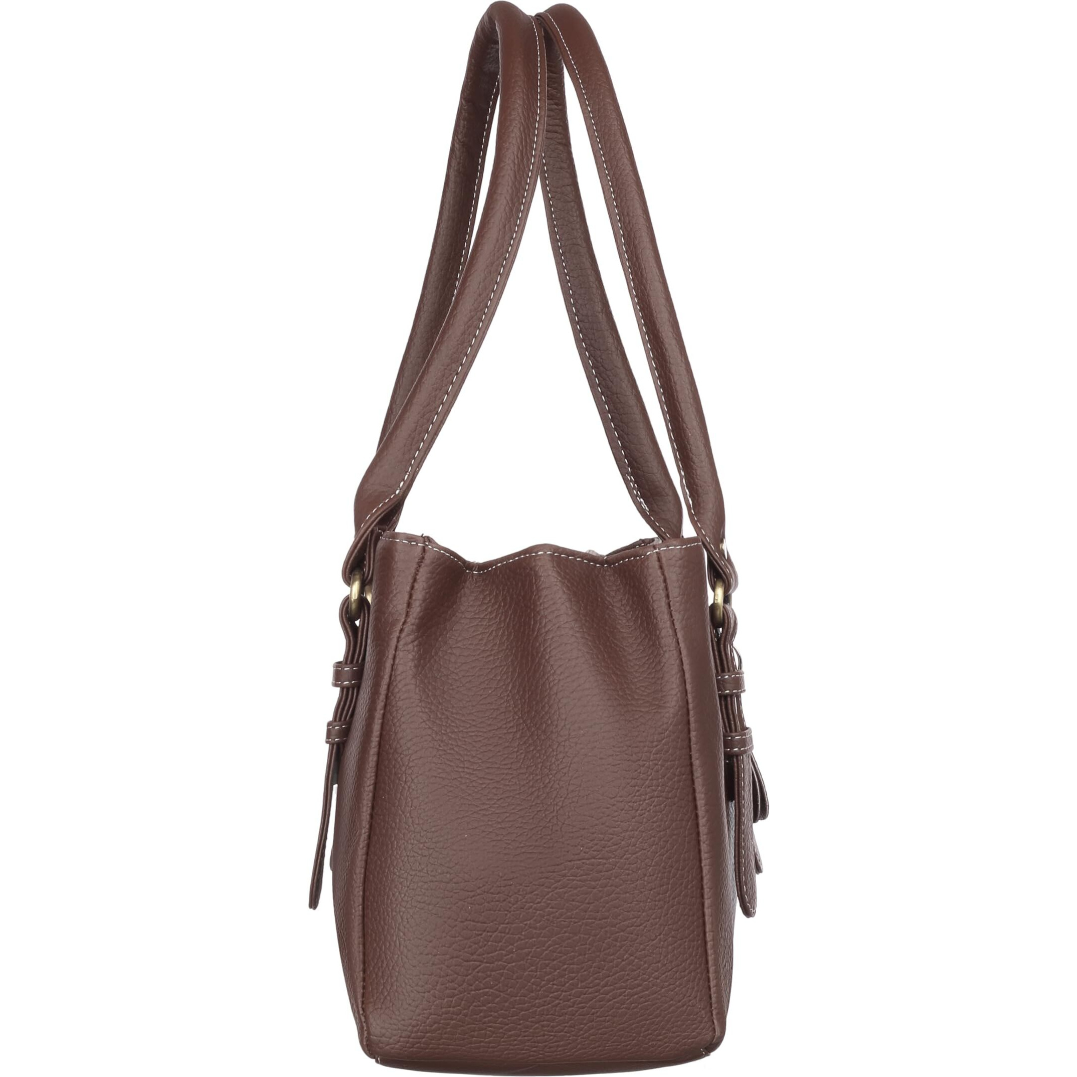 Fostelo Women's Vegan Leather River Side Handbag Shoulder Hobo Bag Ladies Purse (Brown) (Large)