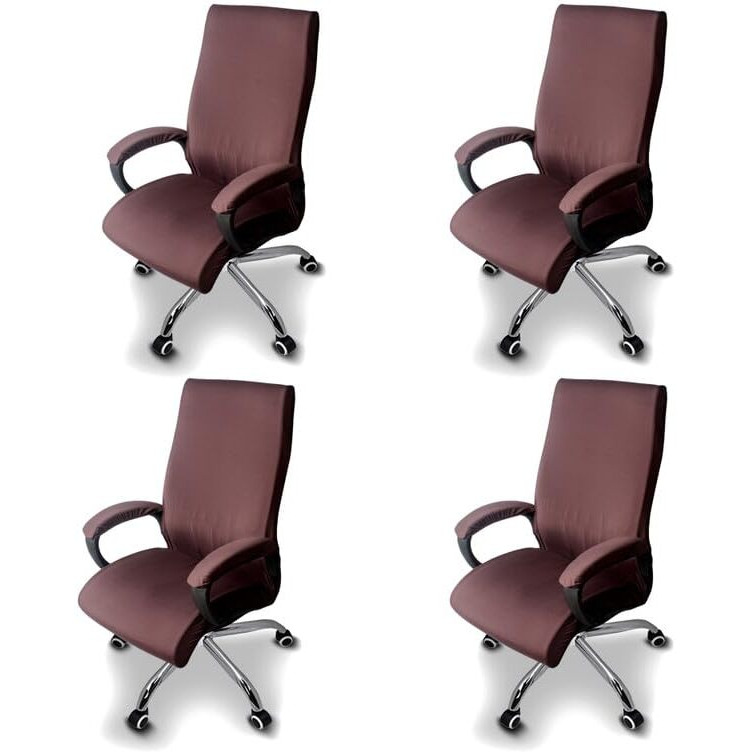 The Furnishing Tree Spandex Boss Chair Cover With Handle Cover Coffee Set Of 4