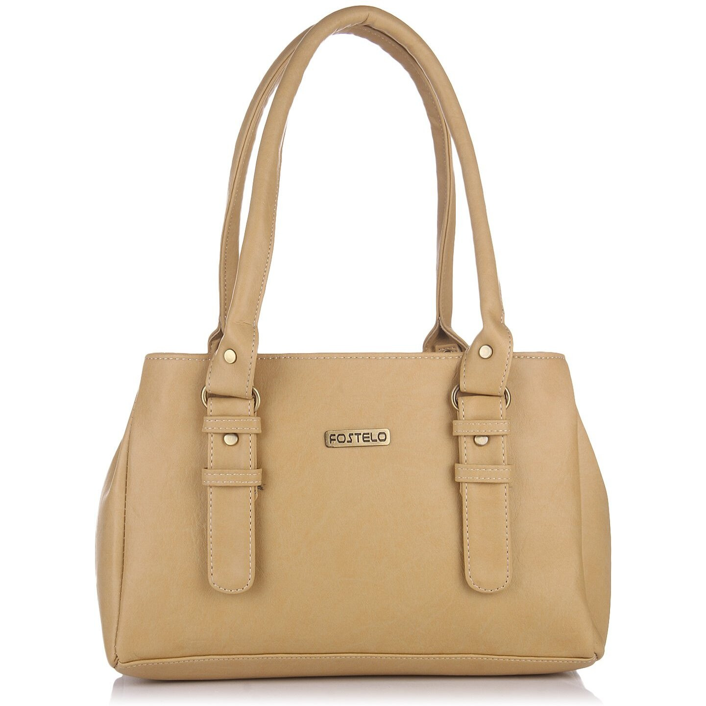 Fostelo Women's Vegan Leather Westside Handbag Shoulder Hobo Bag Ladies Purse (Beige) (Large)