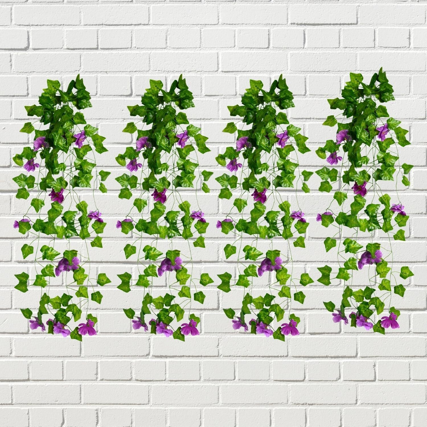 Decorebugs Artificial Flower Plants Leaves Hanging Ivy Garlands Plant Greenery Vine Creeper Home Decor Door Wall Balcony Decoration Party Festival Craft (Pack Of 4)
