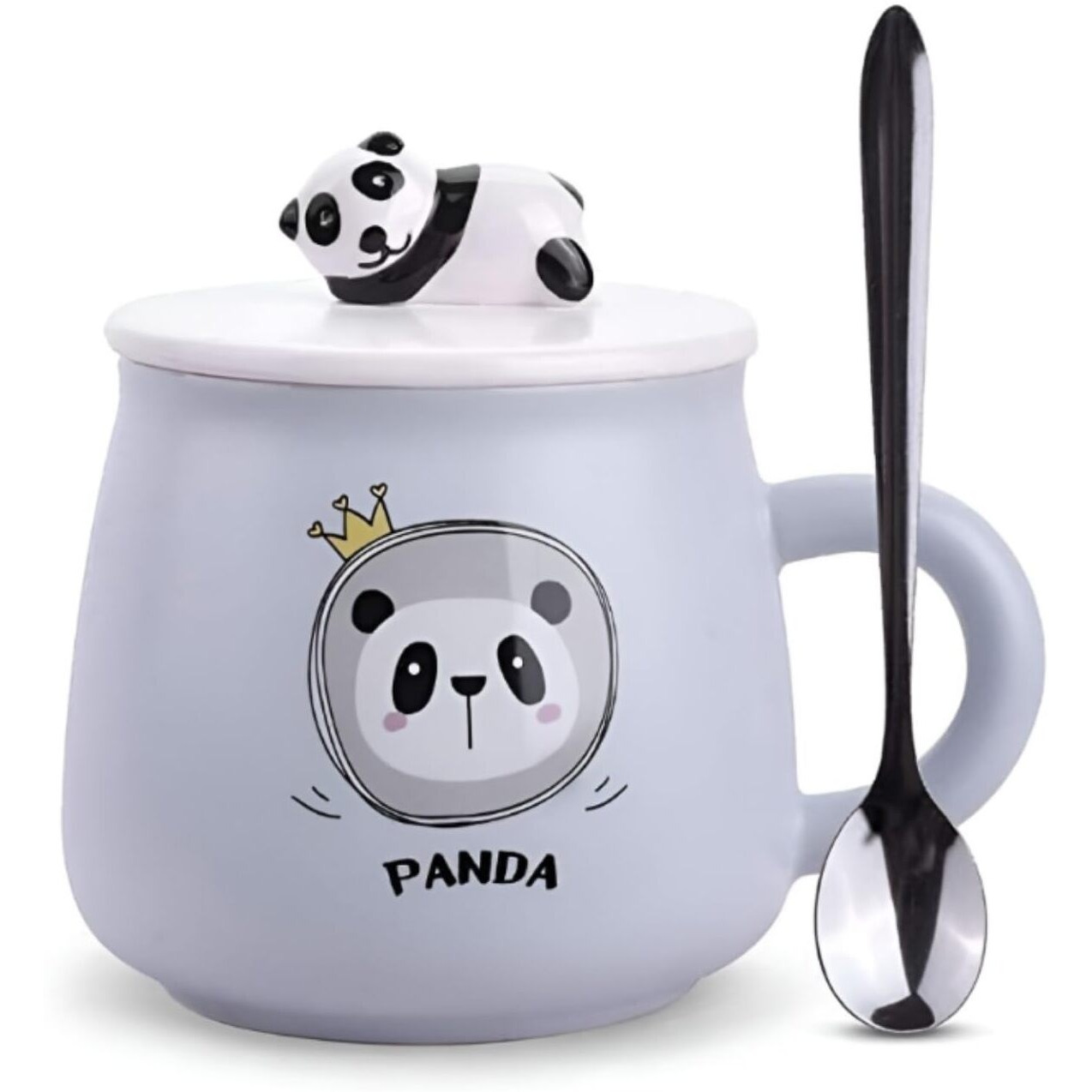 Nyrwana Coffee Mug, Gift Items For Women, Birthday Gift For Girlfriend, Mugs For Gift, Unique Gift For Women, Cups And Mugs, Gift For Women Birthday Special, Panda Mug With Lid And Spoon (Purple)
