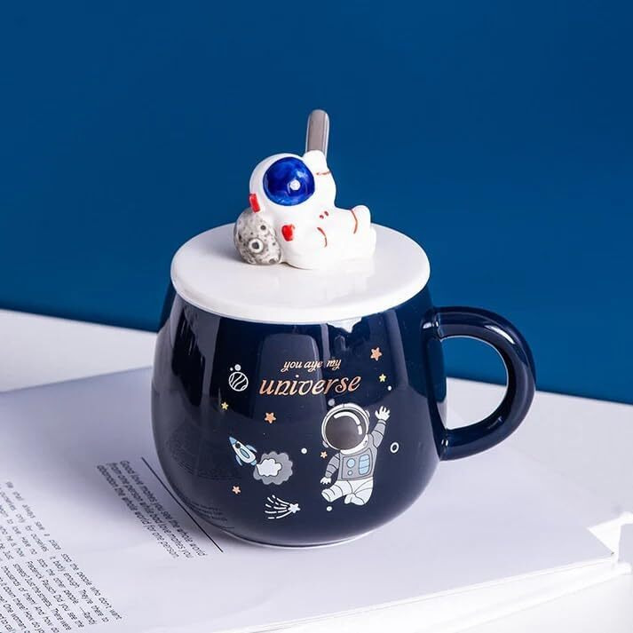 Vasukie Panda Coffee Mug With Lid & Glass Spoon, Mugs For Coffee, Rakhi For Brother, Birthday Gift, Ceramic Mug, 3D Panda Coffee Mug (420Ml  Panda White) (Aestro Mug)