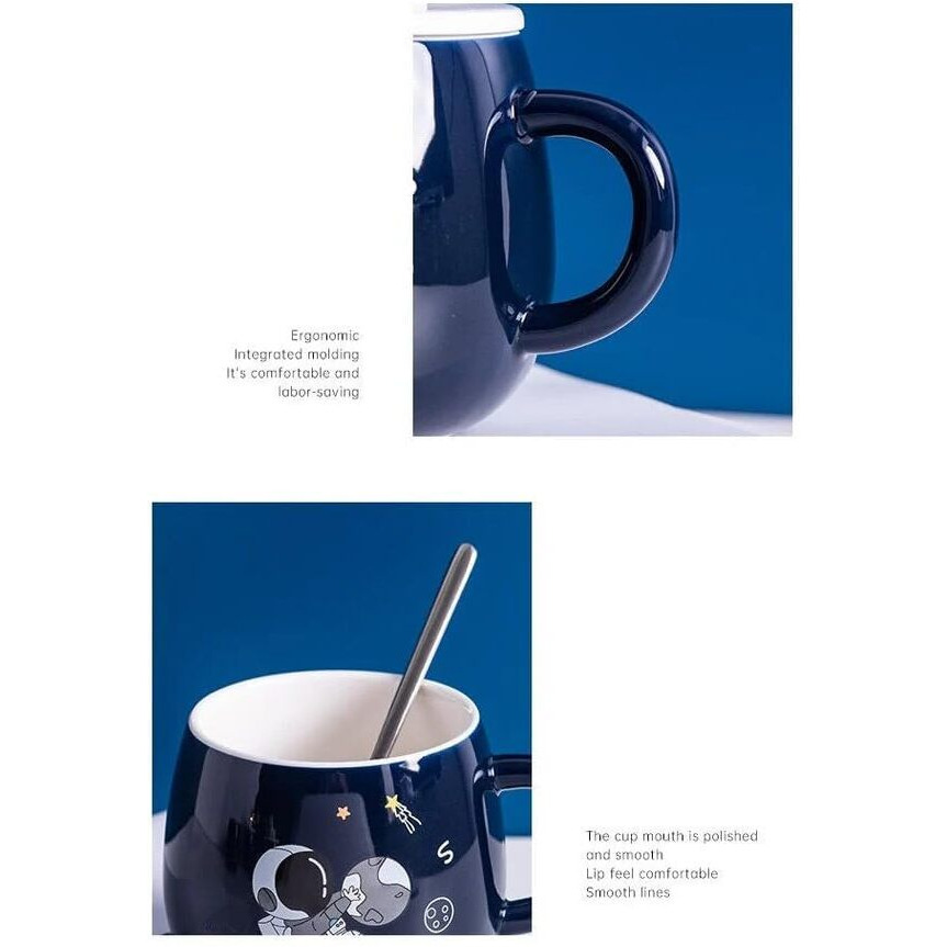 Vasukie Panda Coffee Mug With Lid & Glass Spoon, Mugs For Coffee, Rakhi For Brother, Birthday Gift, Ceramic Mug, 3D Panda Coffee Mug (420Ml  Panda White) (Aestro Mug)