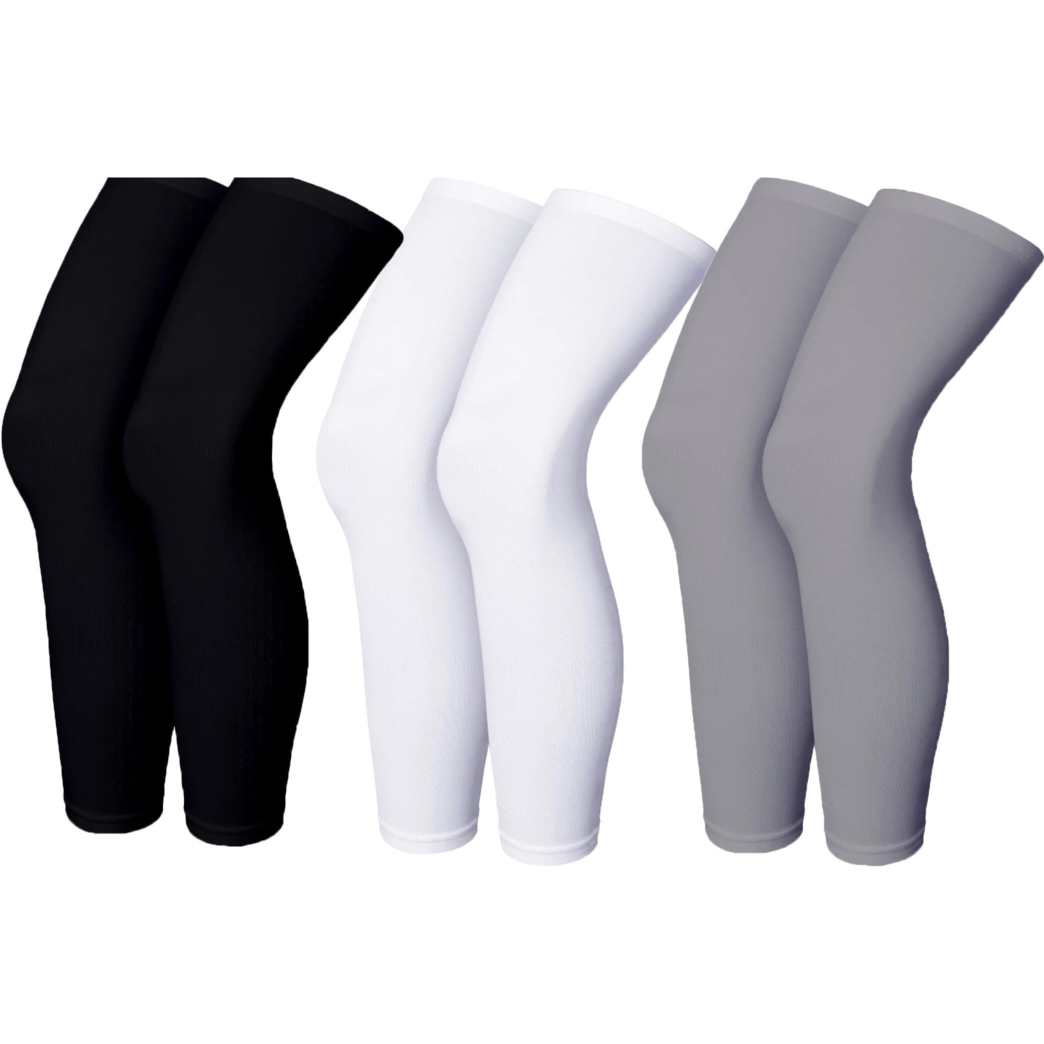 Mizuna Leg Sleeves Unisex Sports Compression Sun Protection Thigh Non-Slip Upf Cooling Full Length Cycling Riding Golf Football Running Winterlegblackgreywhite