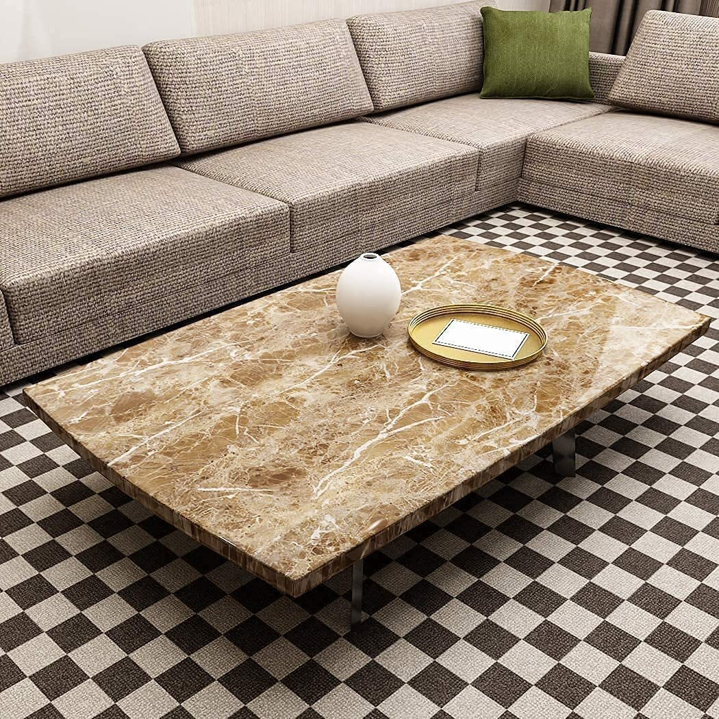 Nareval Light Coffee Marble Kitchen Wallpaper Diy Pvc Shelf Liner, Furniture, Table Top, Wardrobe, Kitchen Cupboard Decal Wallpaper For Cupboard Door (Size 60Cm X 200Cm) (Peanut Marble A33, 2)