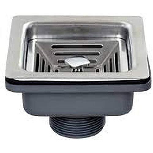 Evanex 22 X 18 X 10 Inches Handmade Matt Finish Single Bowl 304 Grade Stainless Steel Kitchen Sink/Basin For Kitchen With Square Drainer And Ss Fruit Basket