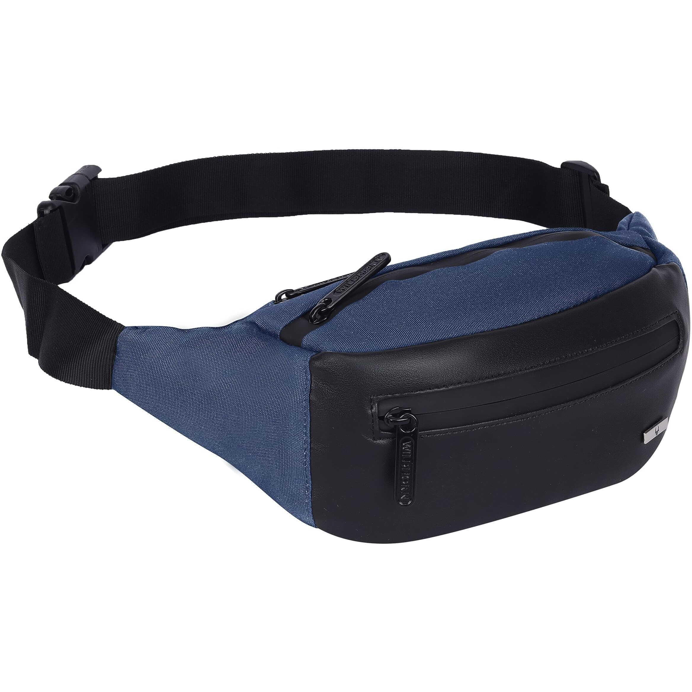 Wildhorn 2.4L Waist Bag For Men Women I Ultra Strong Stitching, Sturdy Zippers, Waterproof, Fanny Pack For Hiking Travel Camping Running Sports With Adjustable Strap (Blue)