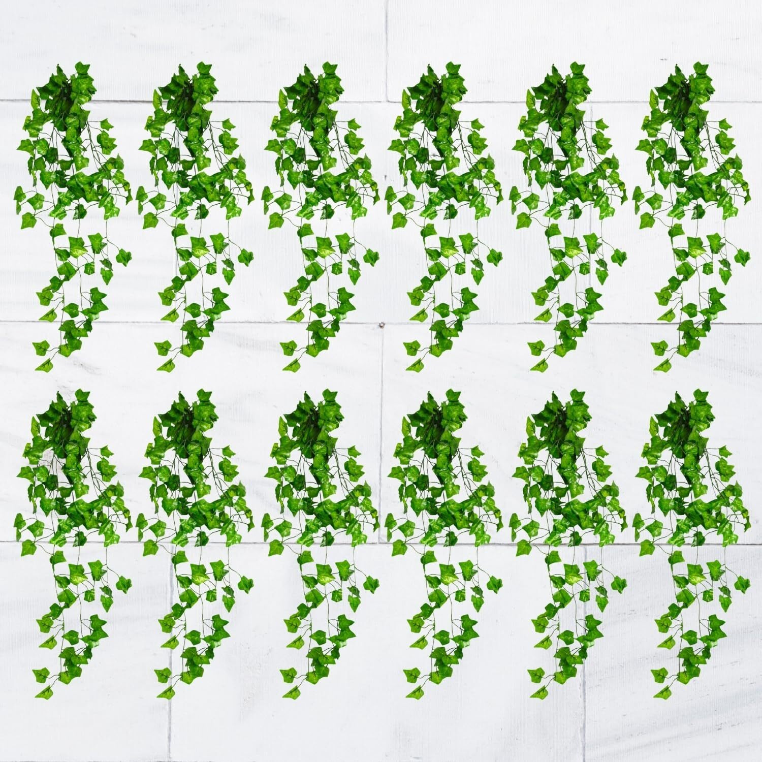 Decorebugs Artificial Plants Leaves Hanging Ivy Garlands Plant Greenery Vine Creeper Home Decor Door Wall Balcony Decoration Party Festival Craft (Pack Of 12)