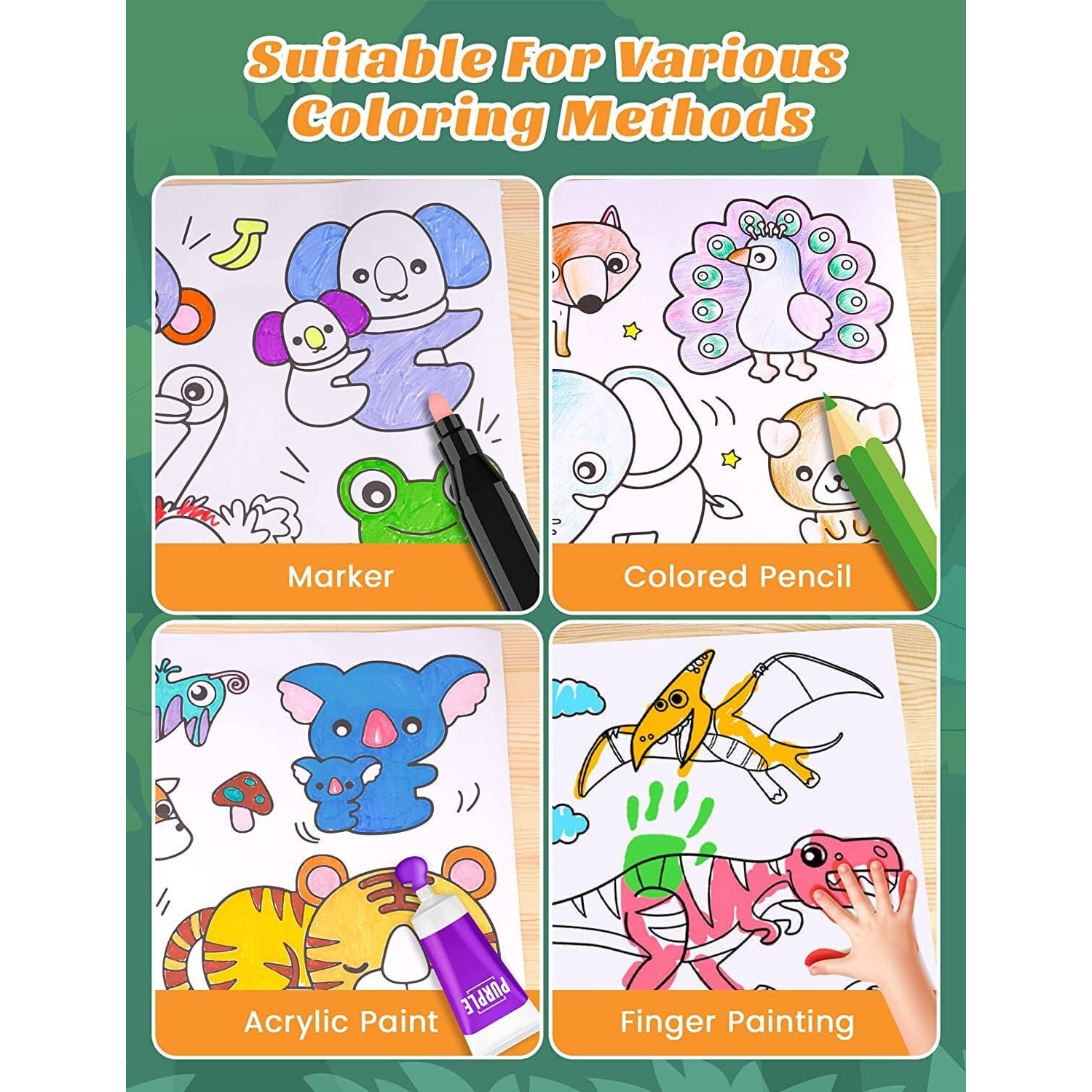 Vizaro Children's Drawing Roll, Coloring Paper Roll For Kids, 30 * 300 Cms Diy Painting Drawing Paper Roll, Kids Art Roll, Early Educational Toys For Kids(Mix-Design Animal World)