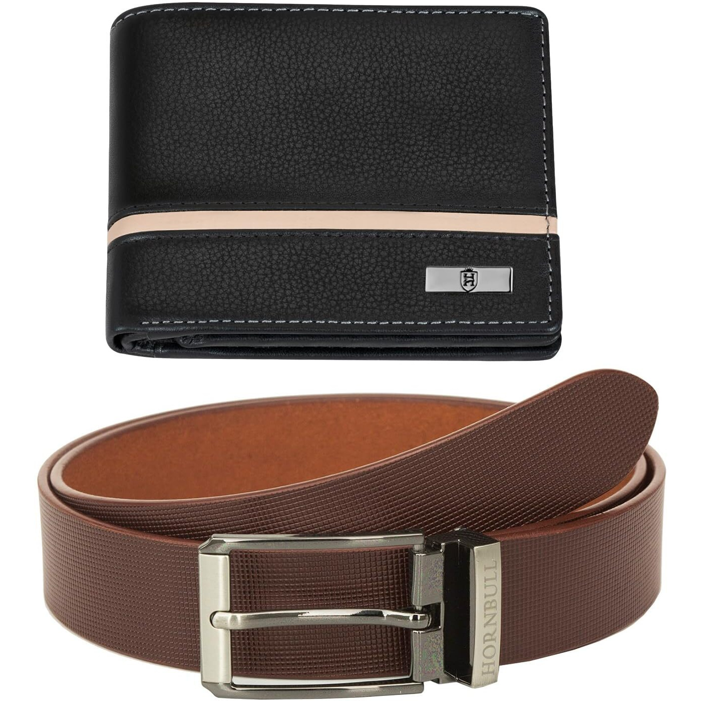 Hornbull Denial Leather Combo Gift Wallet For Men | Wallets Men With Rfid Blocking | Valentine's Day Gift Hamper For Men (Bw45152)