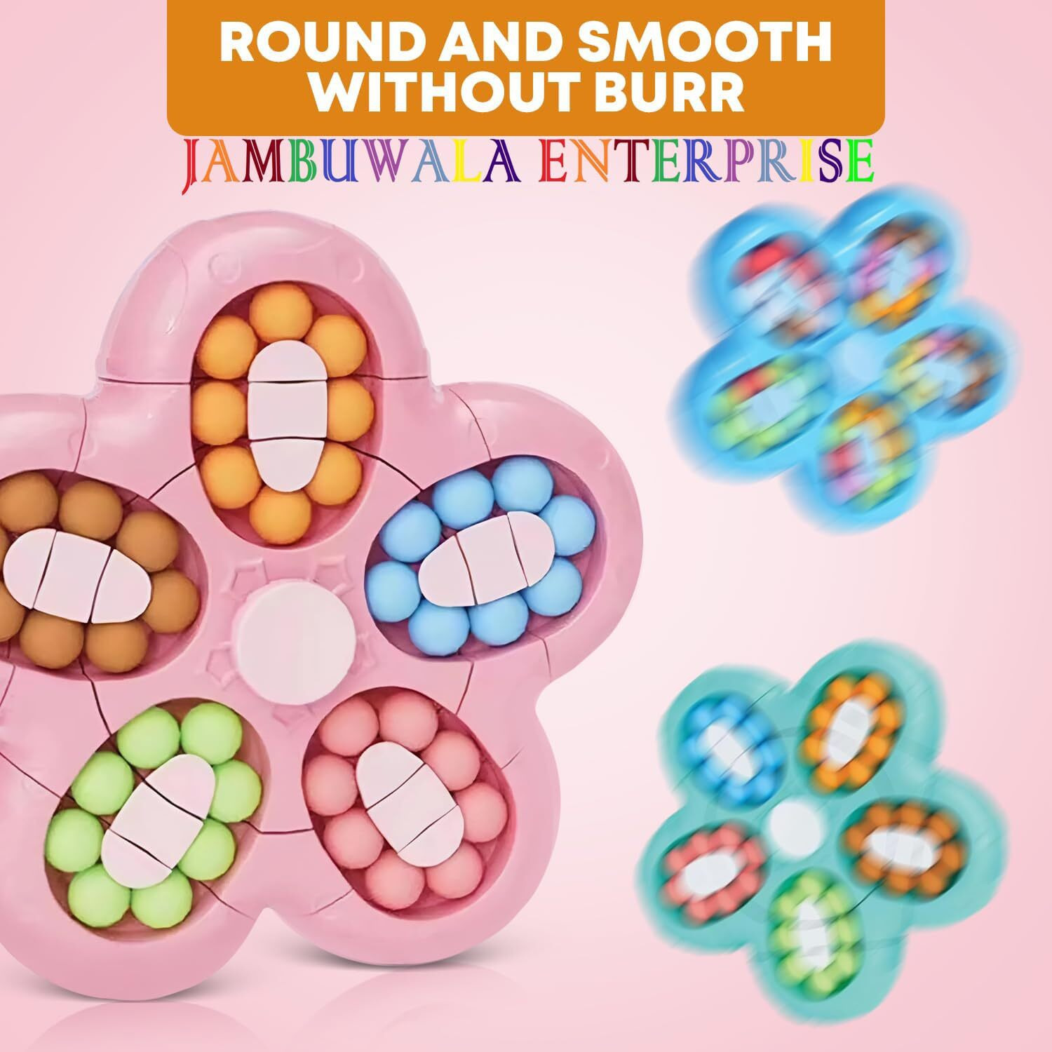 Jambuwala Enterprise Magic Bean Toy, Rotating Magic Bean Fidget Toys 2-In-1, Magic Ball Brain Teaser Game, Gift For Kids Boys Girls, Magic Cube Toy For Kids Puzzle Educational Toys For 3+ Multi-Color
