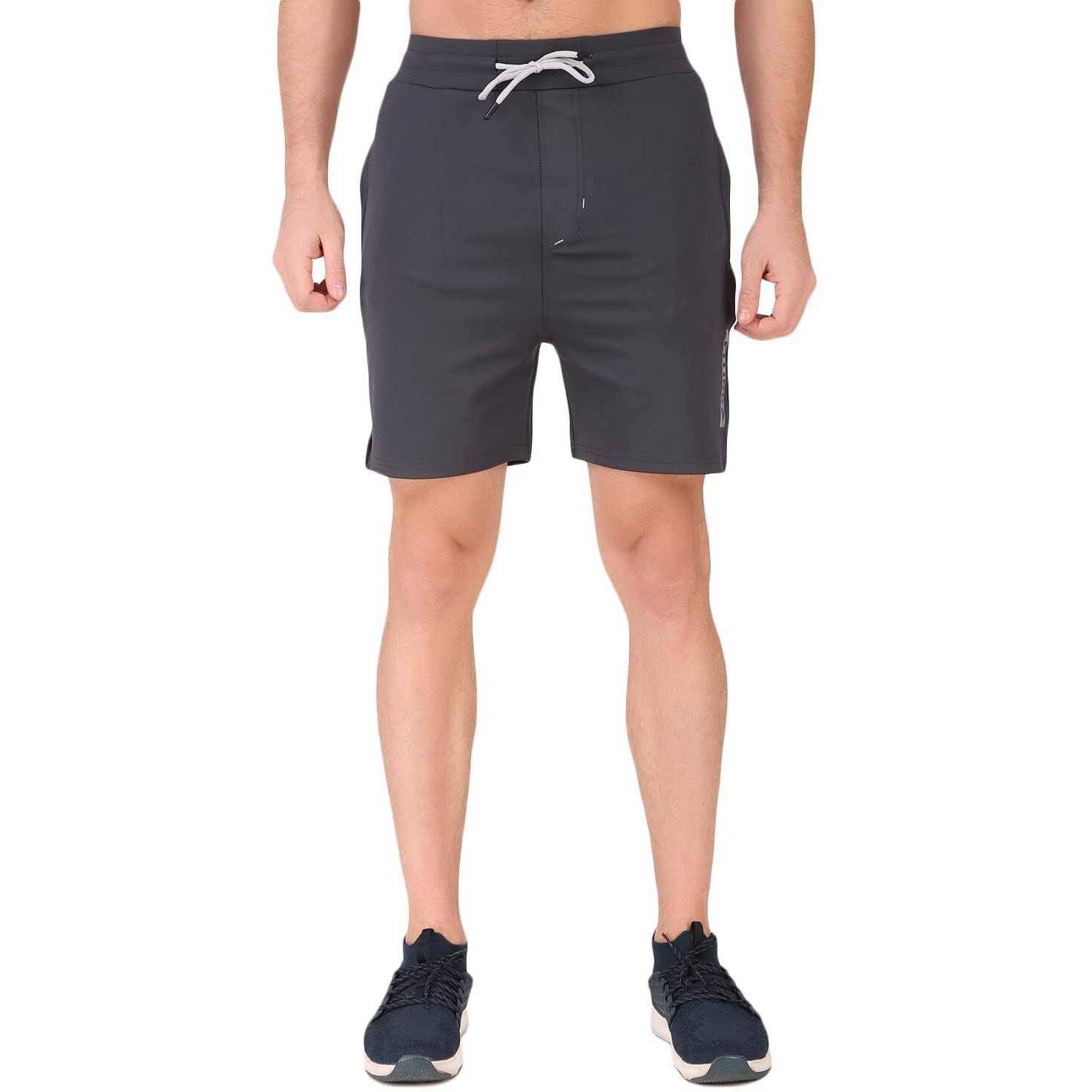 Fitinc Stretchable Lycra Shorts For Men & Boys | Gym Half Pants For Men Workout With Zip Pockets | Quick Dry Training Shorts For Man For Active Sports - Xx-Large, Grey